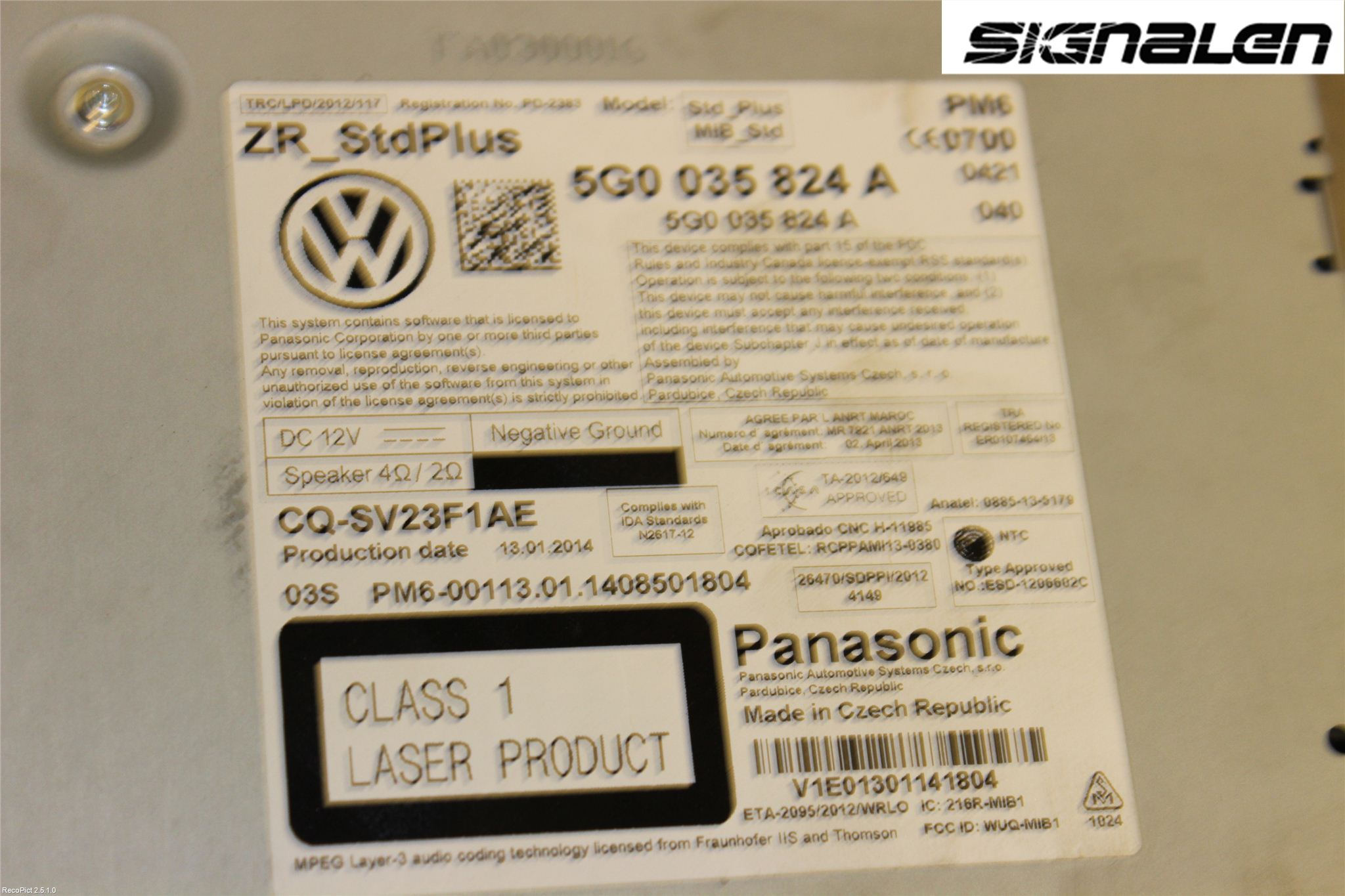 Volkswagen VW GOLF / E-GOLF VII 13-20 Radio