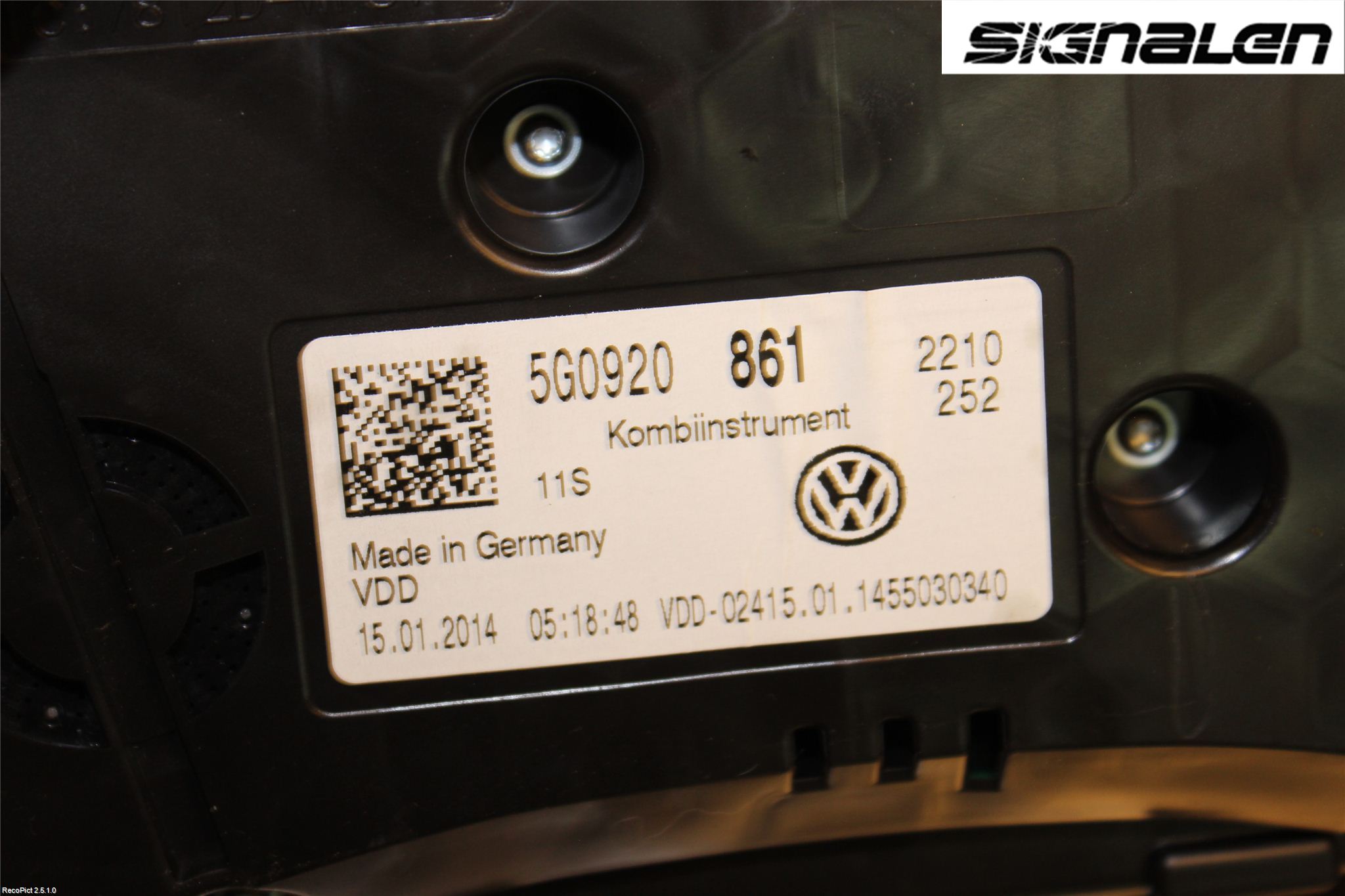 Volkswagen VW GOLF / E-GOLF VII 13-20 Instrument Komb