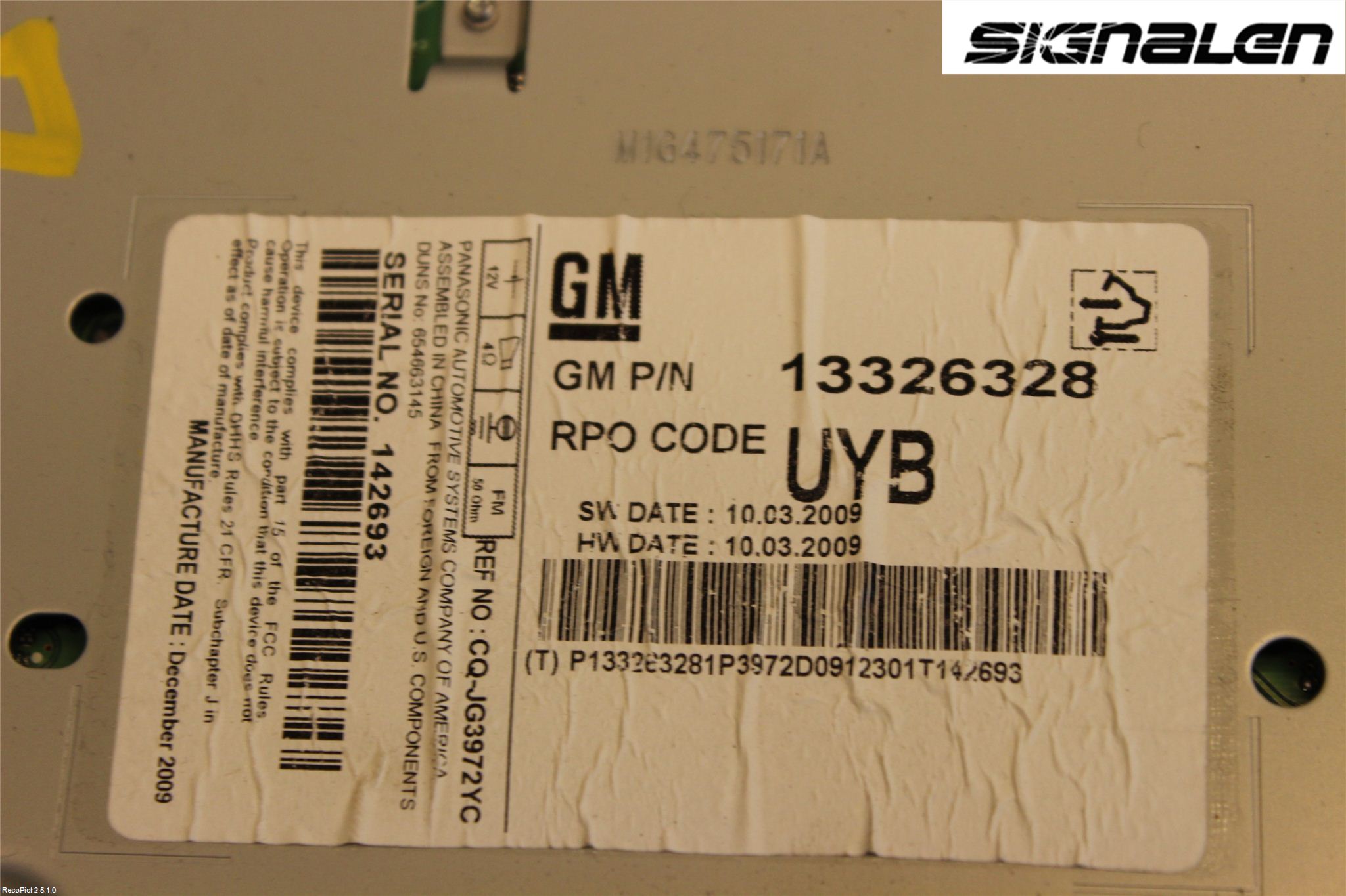 GM CHEVROLET CRUZE Radio