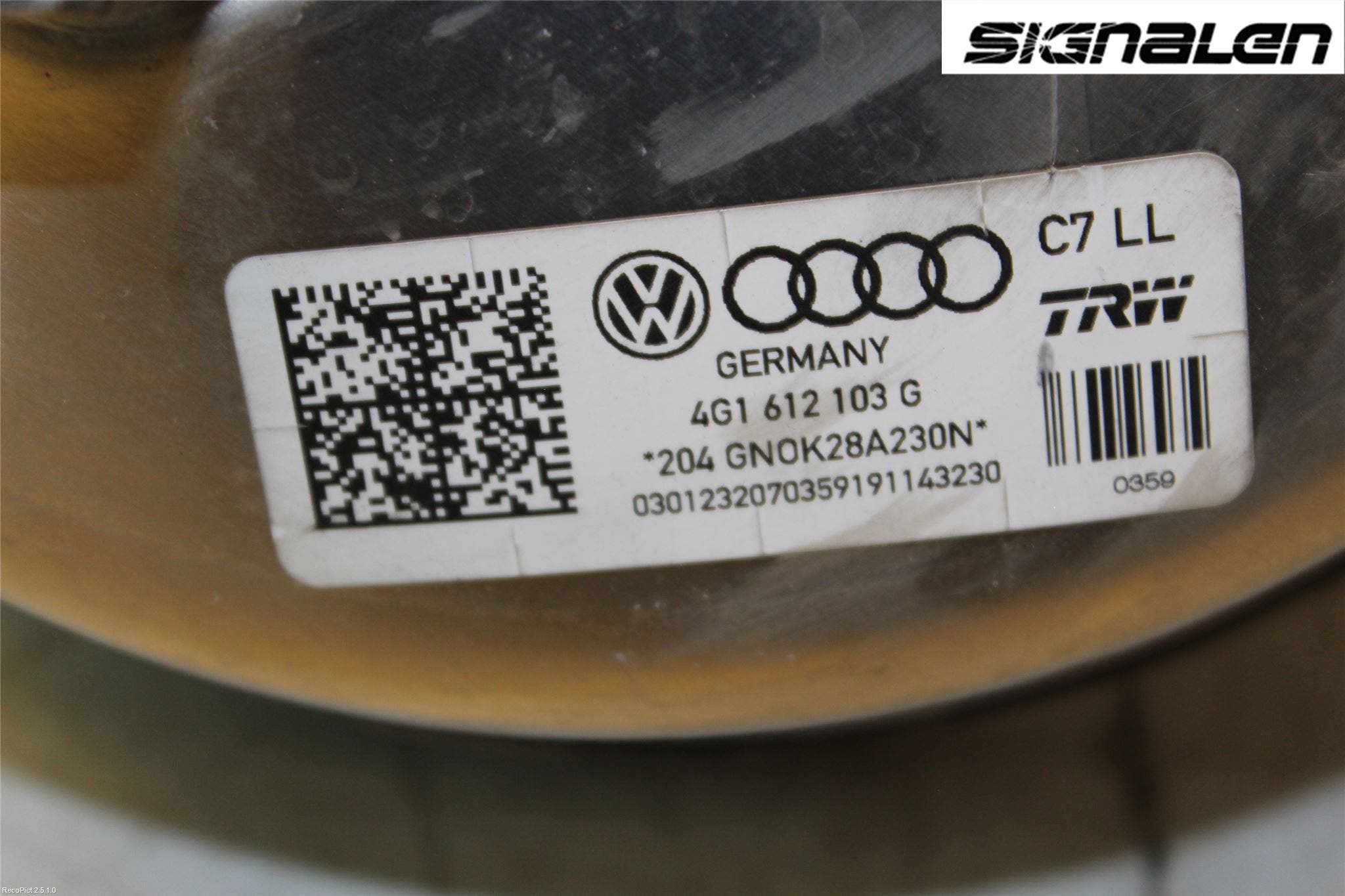 Audi A6/S6 4G 11-18 Bromsservo