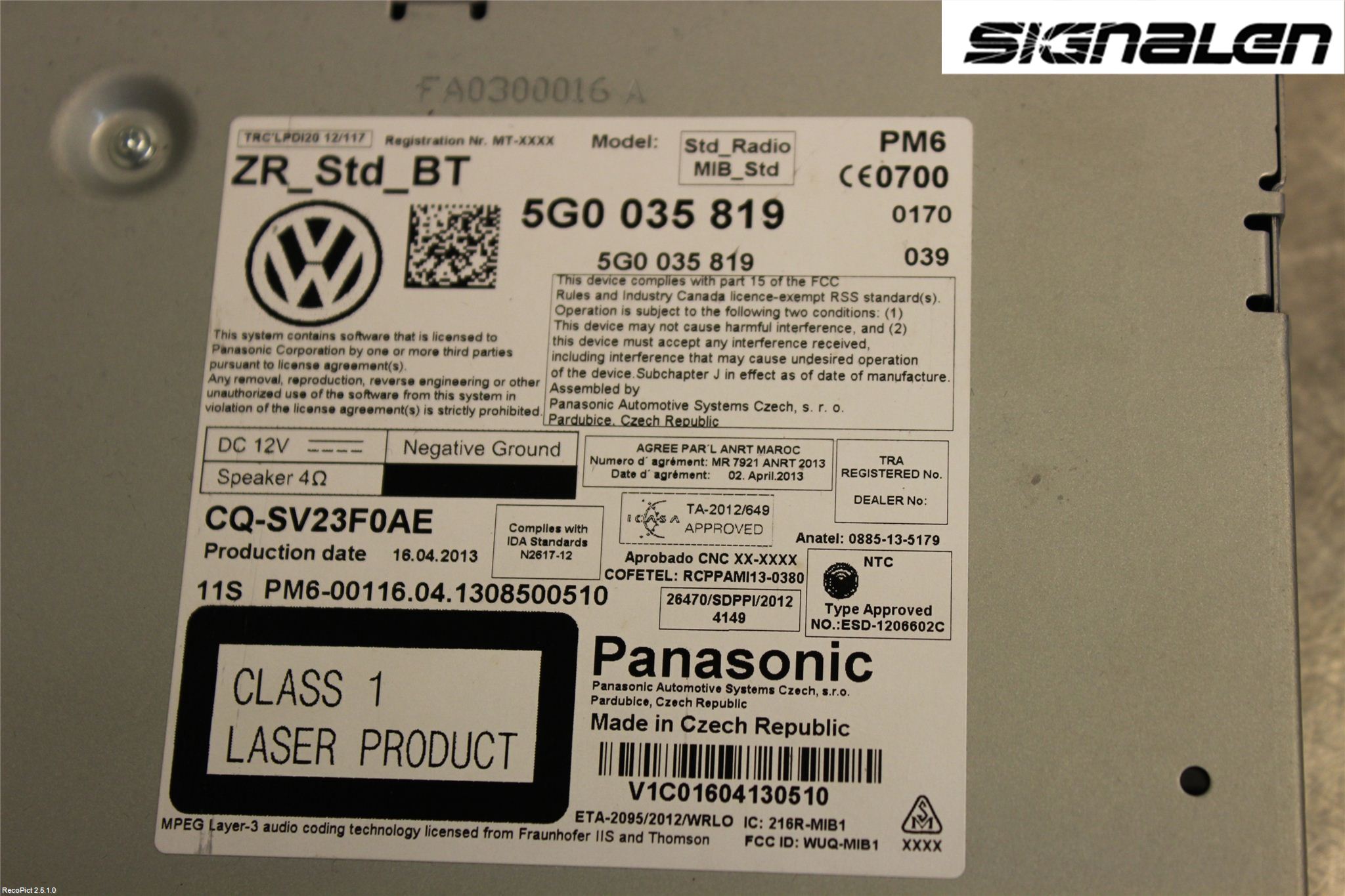 Volkswagen VW GOLF / E-GOLF VII 13-20 Radio