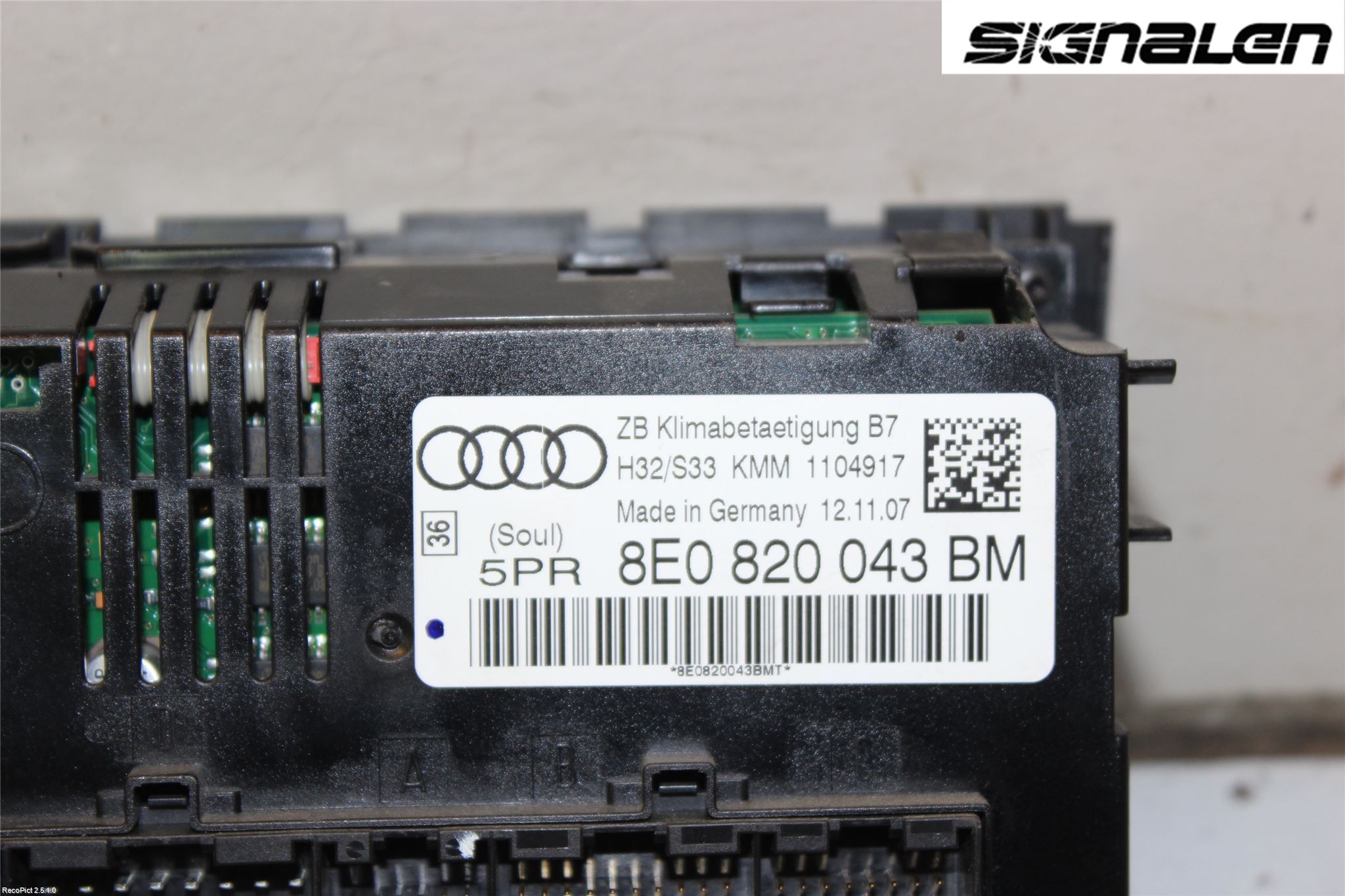 Audi A4/S4 05-07 Ac Styrenhet Ac Manöveren