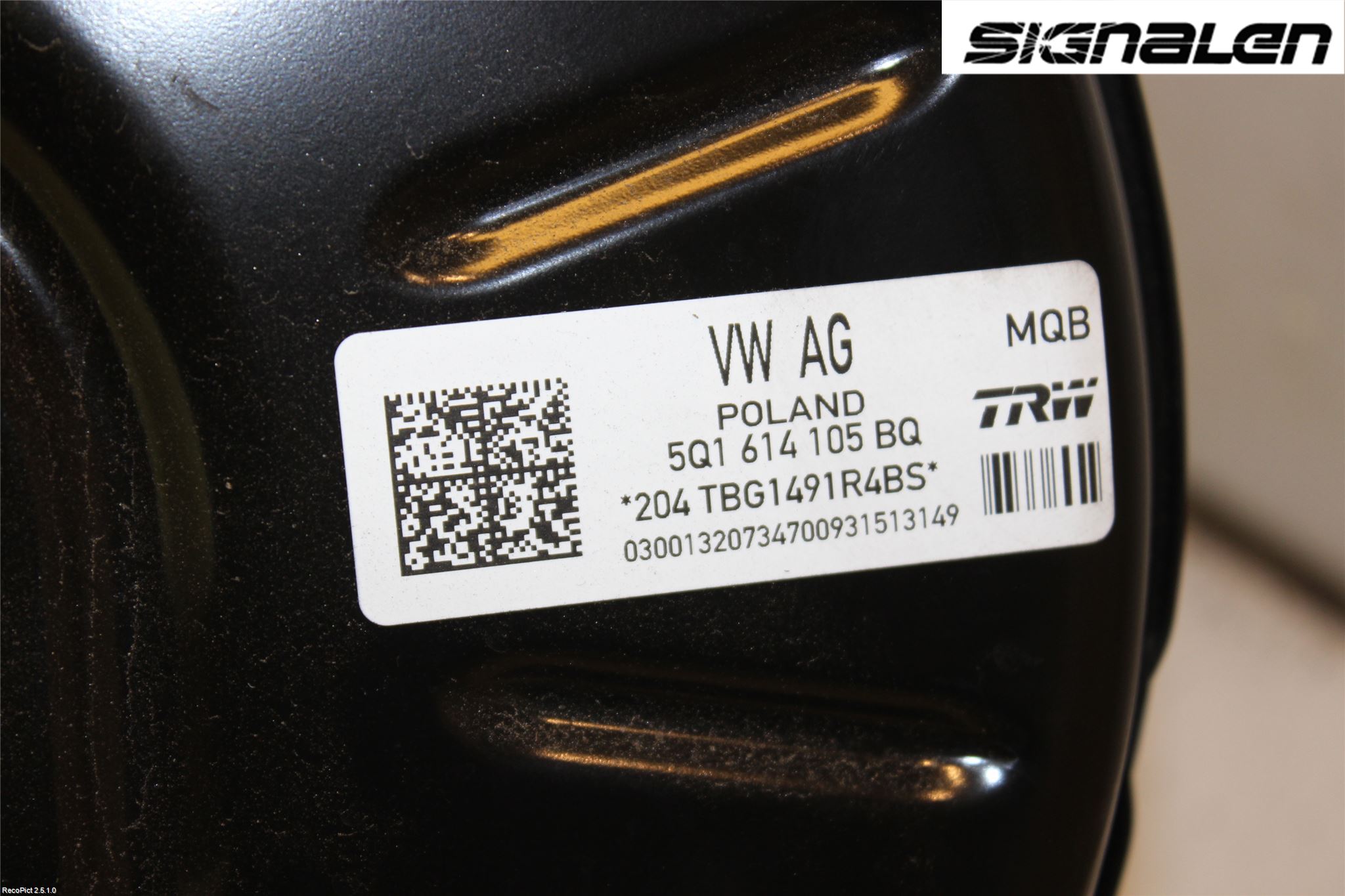 Volkswagen VW GOLF / E-GOLF VII 13-20 Bromsservo