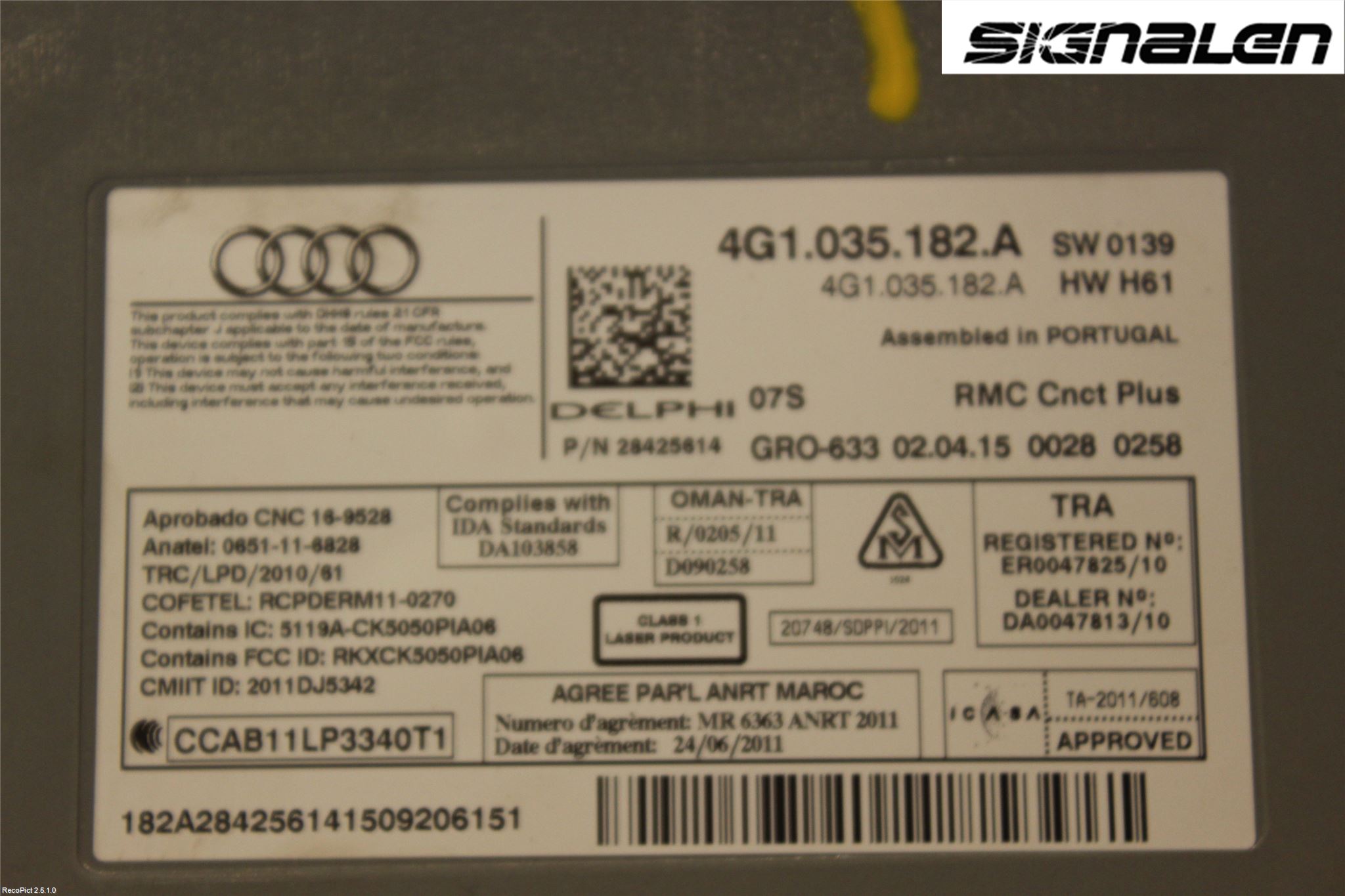 Audi A6 ALLROAD 12-18 Cd Radio - Multimediapanel