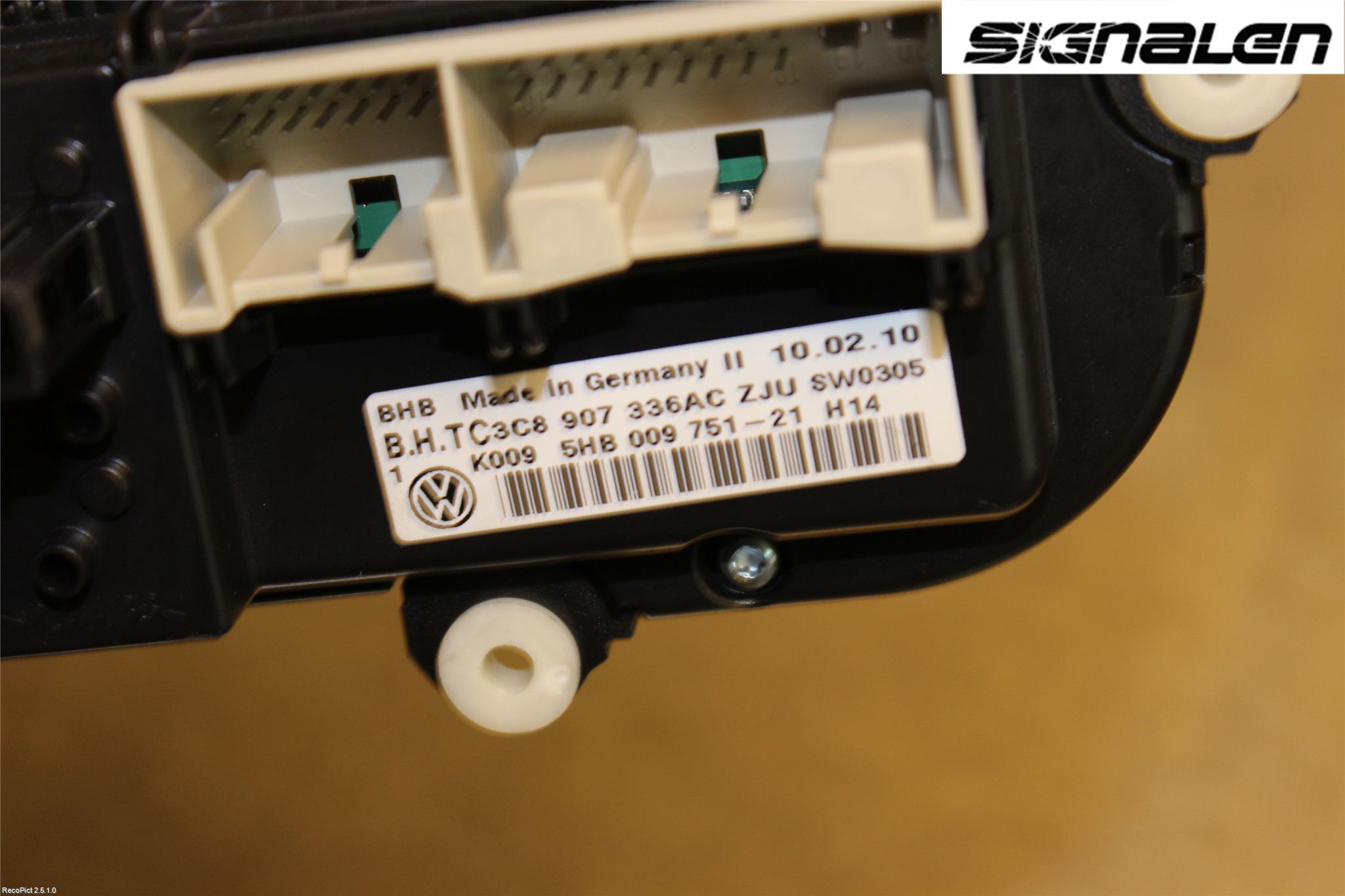 Volkswagen VW GOLF VI 09-13 Ac Styrenhet Ac Manöveren