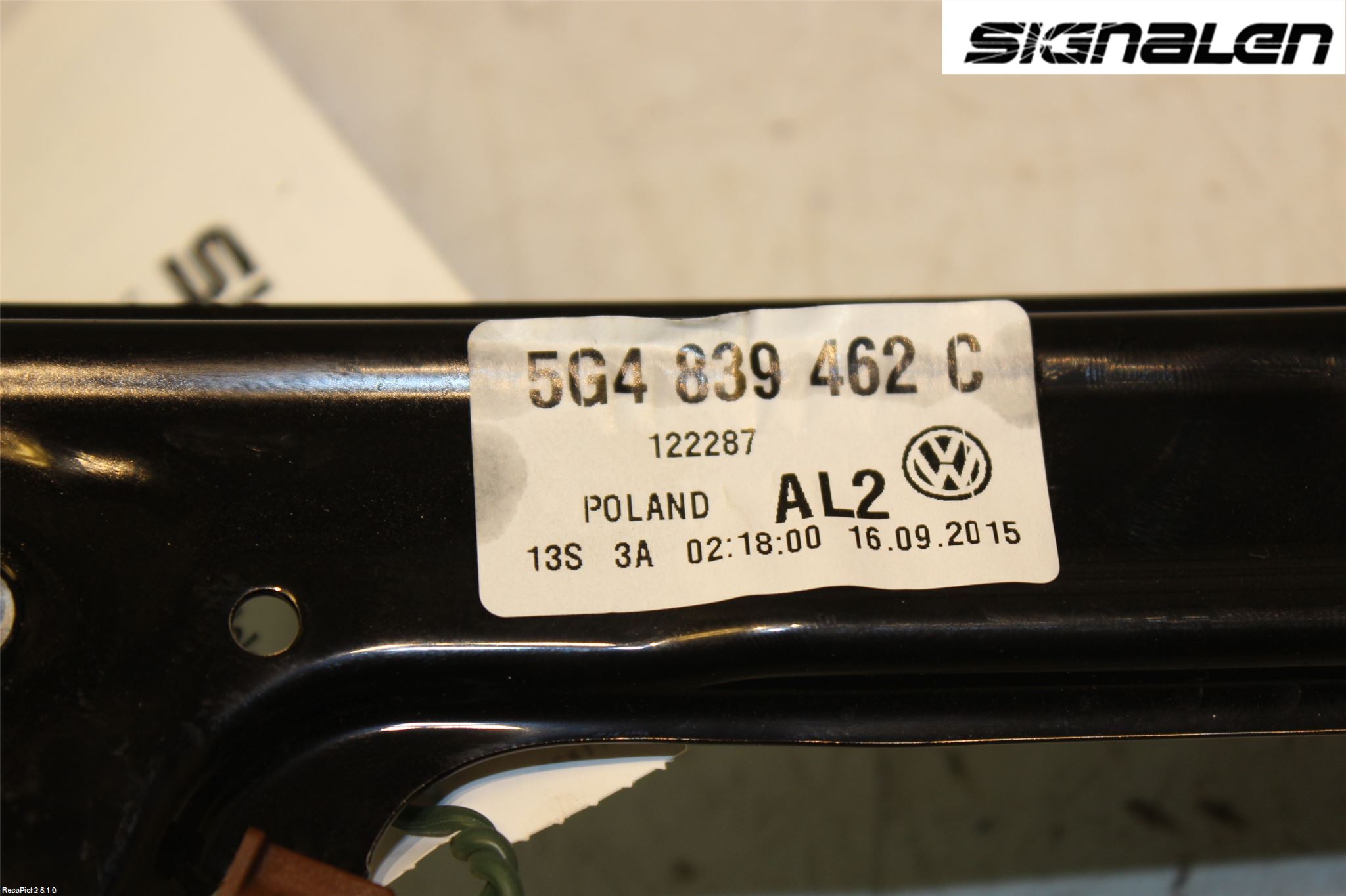 Volkswagen VW GOLF / E-GOLF VII 13-20 Fönsterhissmekanism