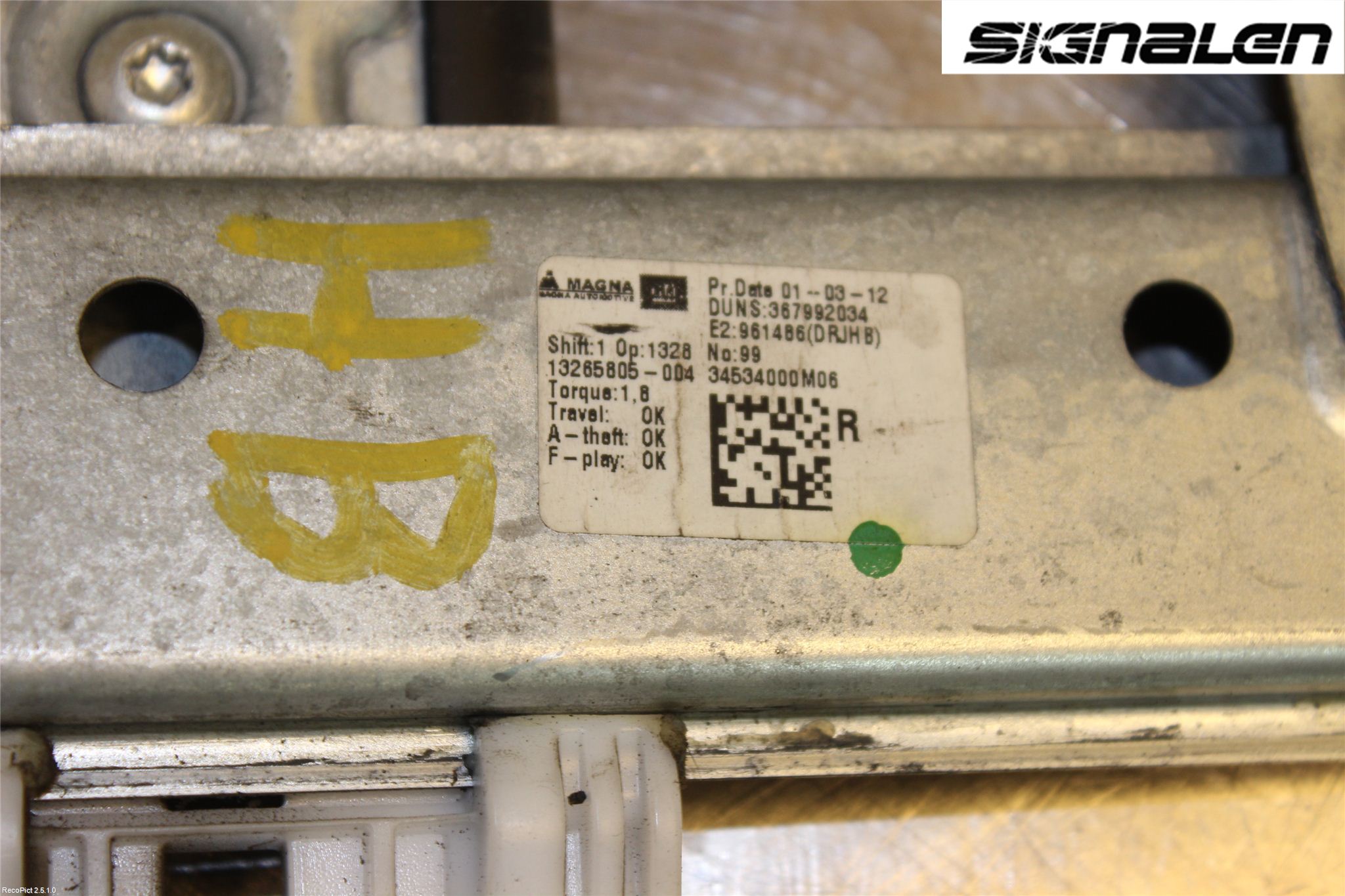 Opel MERIVA B 10-17 Fönsterhissmekanism