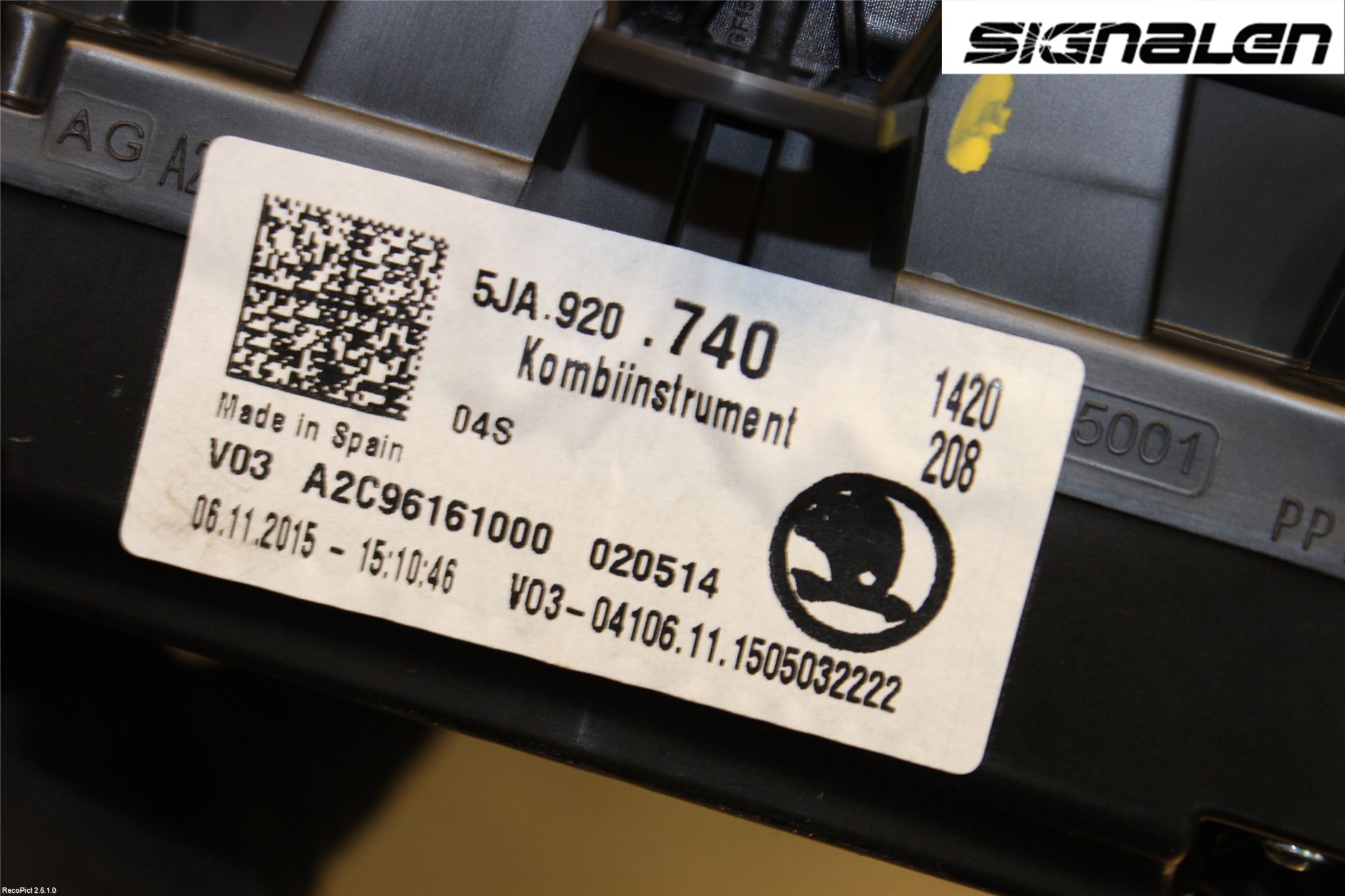 Skoda RAPID Instrument Komb