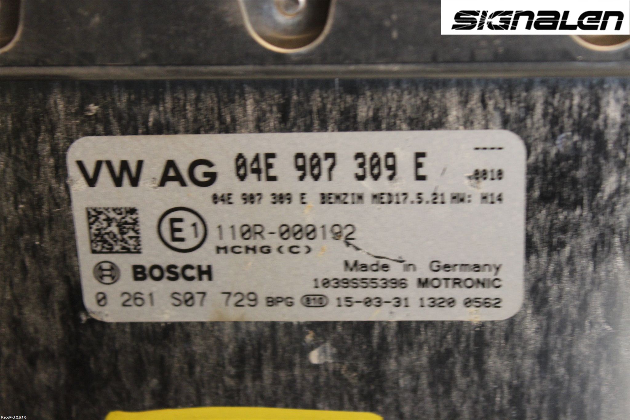 Volkswagen VW GOLF / E-GOLF VII 13-20 Styrenhet Insprut Bensin