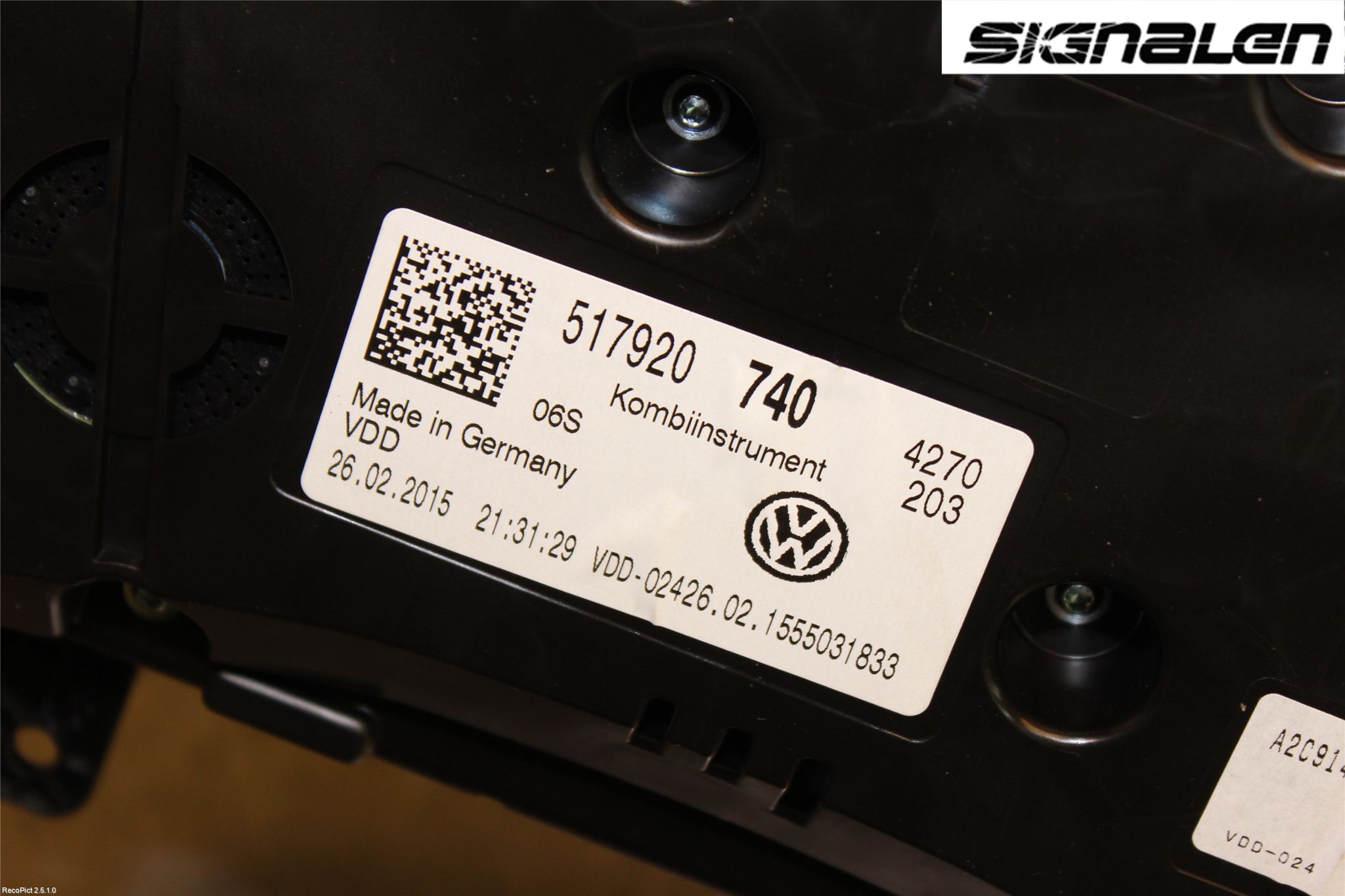 Volkswagen VW GOLF SPORTSVAN 15-20 Instrument Komb