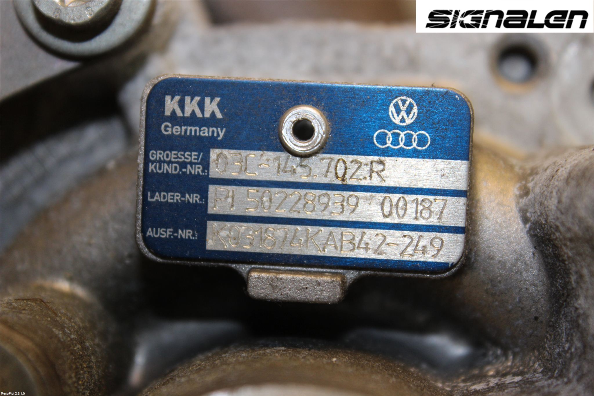 Volkswagen VW TOURAN 10-15 Turboaggregat