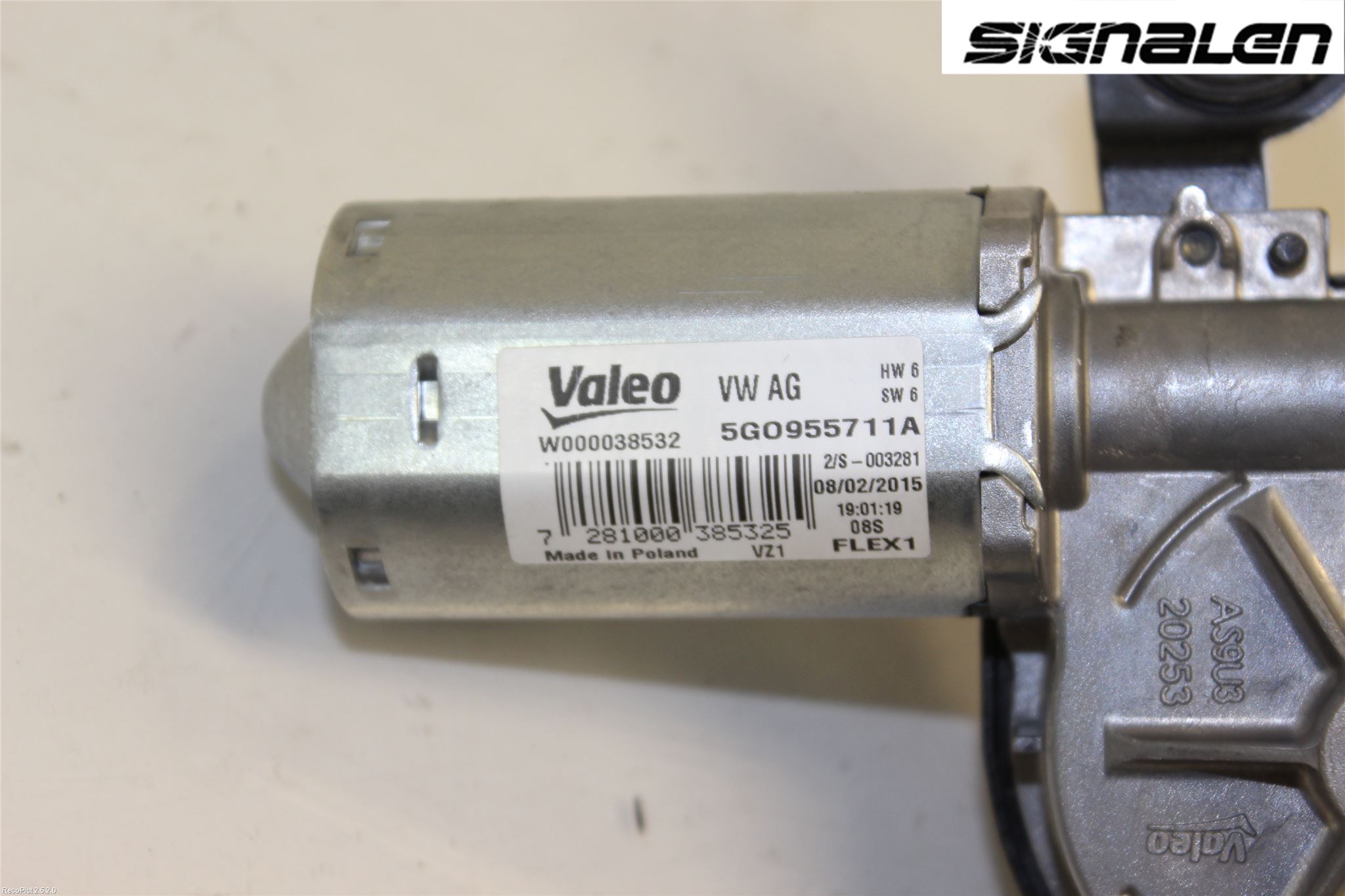 Volkswagen VW PASSAT 15-19 Torkarmotor Baklucka