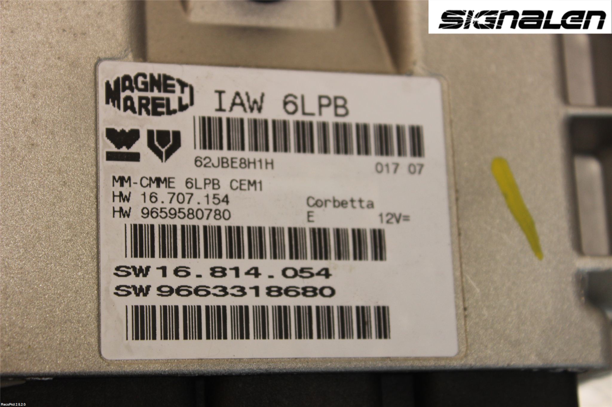 Peugeot 307     05-08 Styrenhet Insprut Bensin