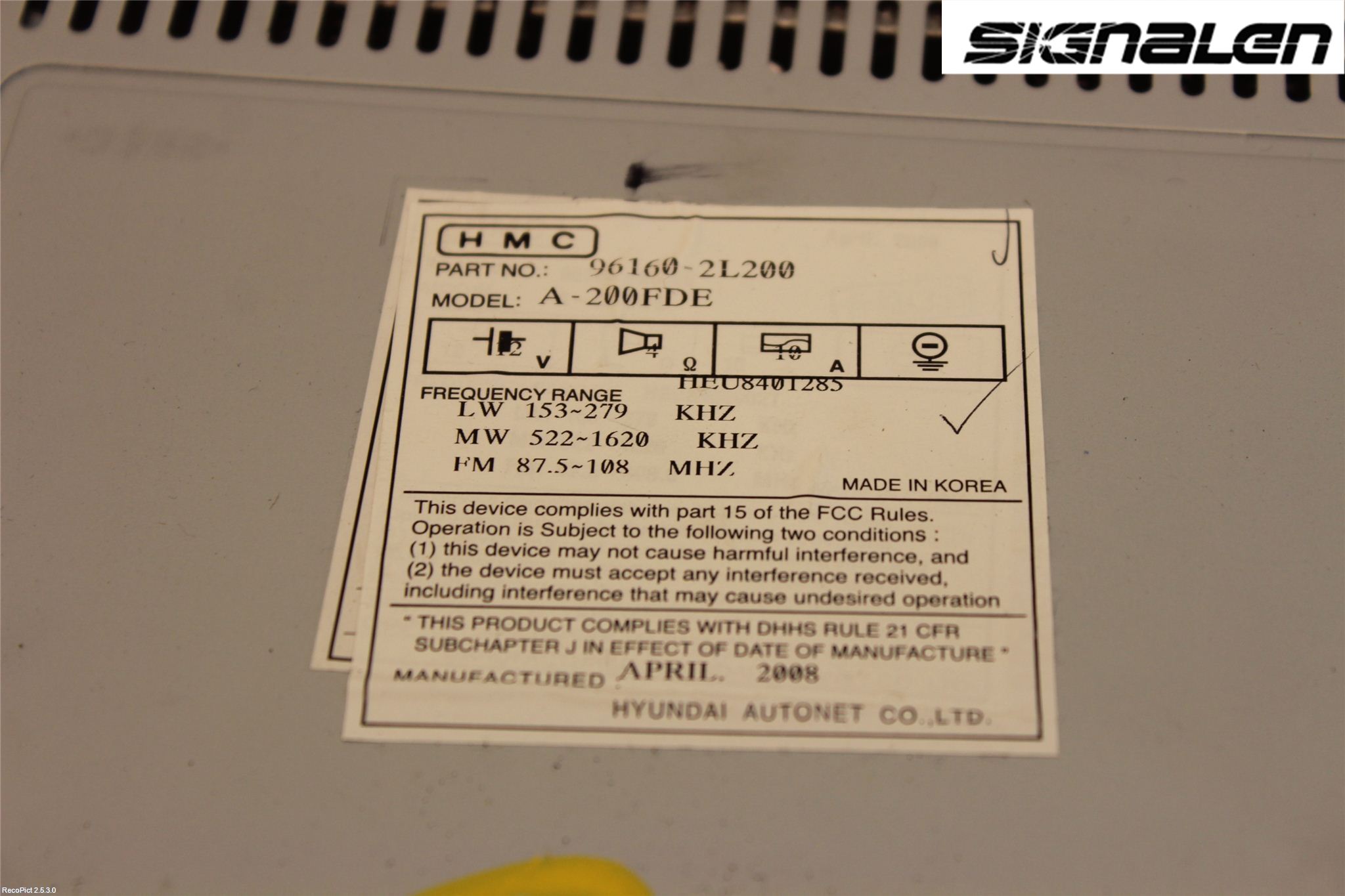 Hyundai i30 FD 07-12 Radio