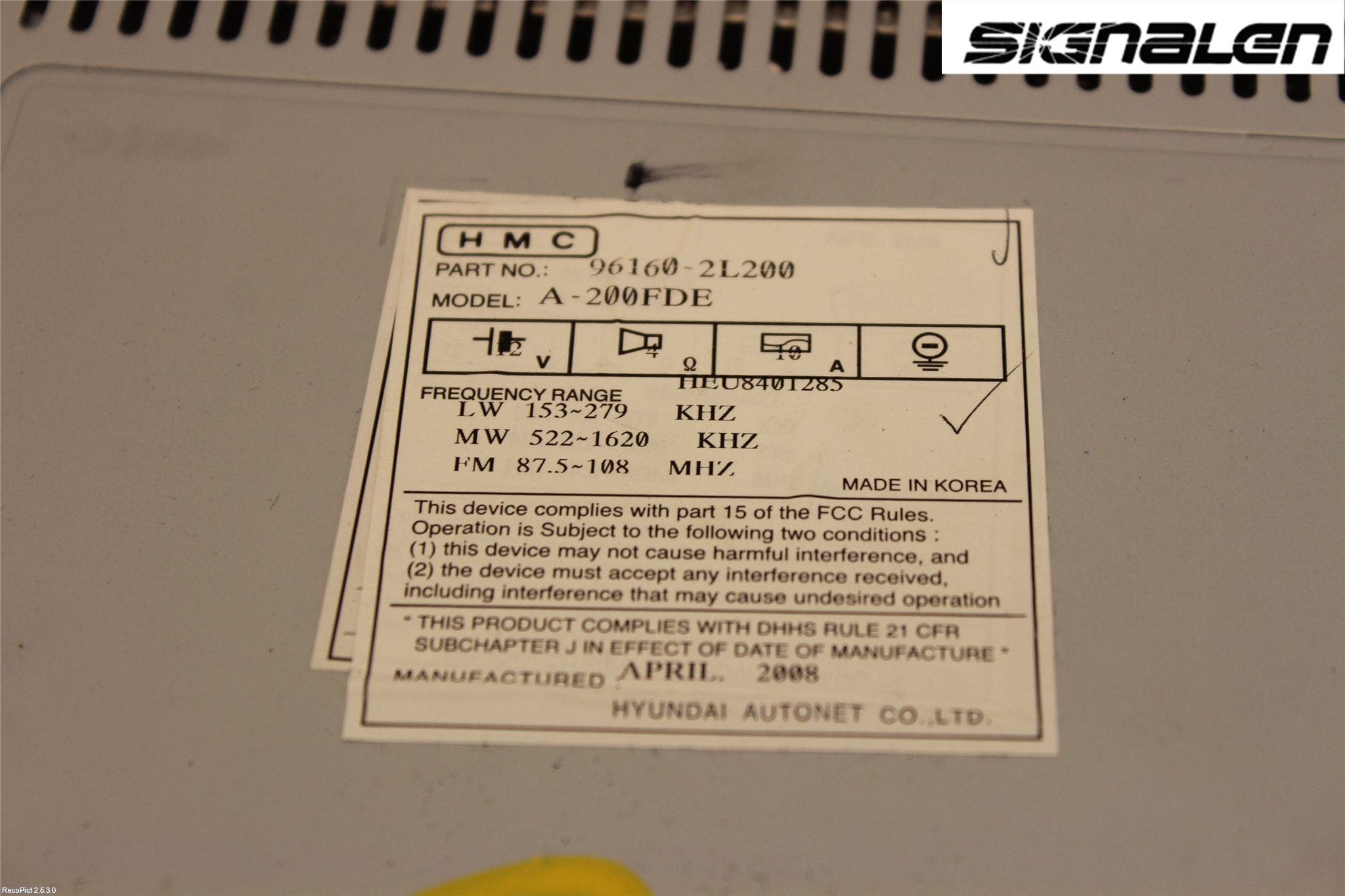 Hyundai i30 FD 07-12 Radio