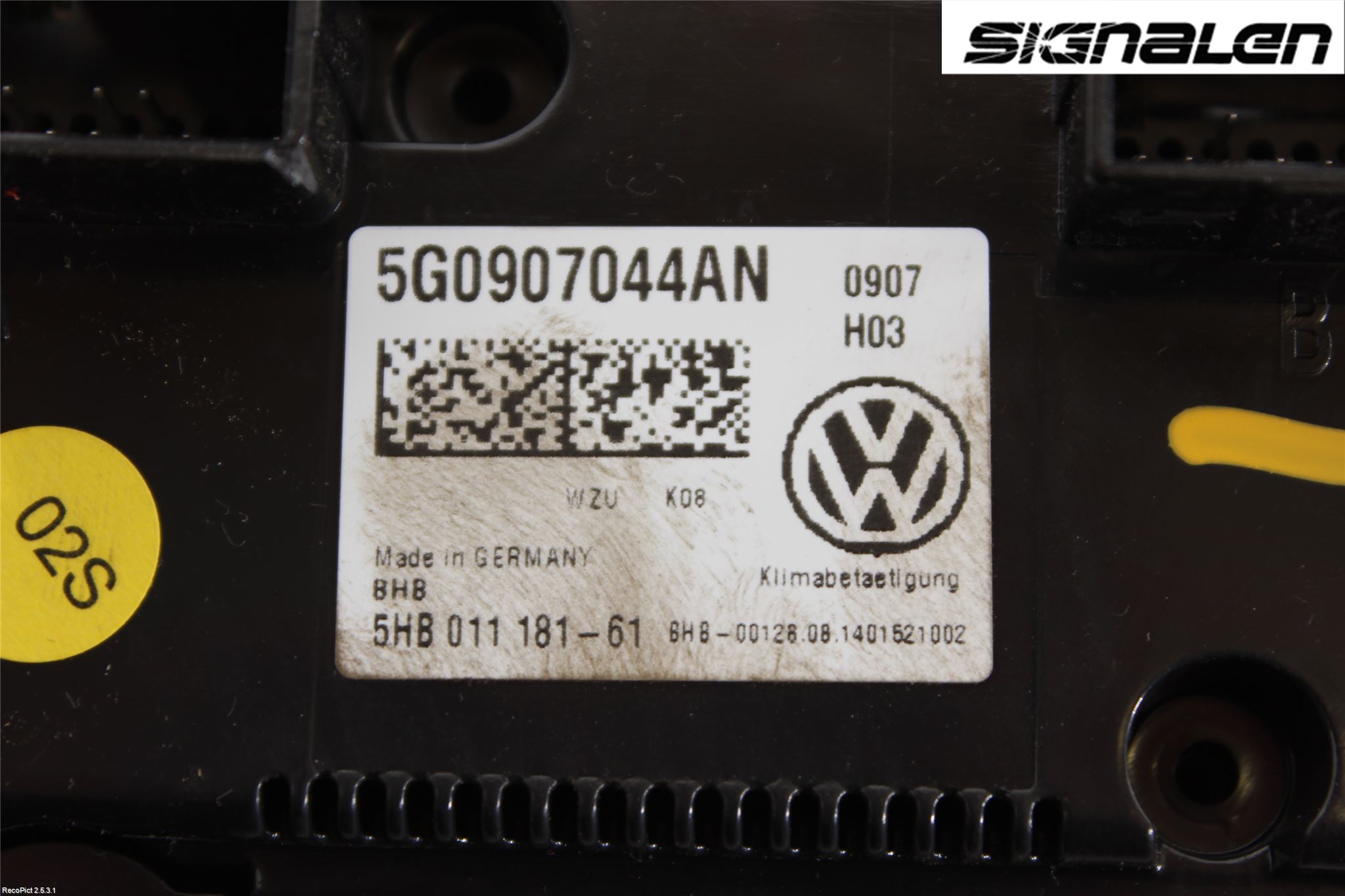Volkswagen VW GOLF SPORTSVAN 15-20 Ac Styrenhet Ac Manöveren