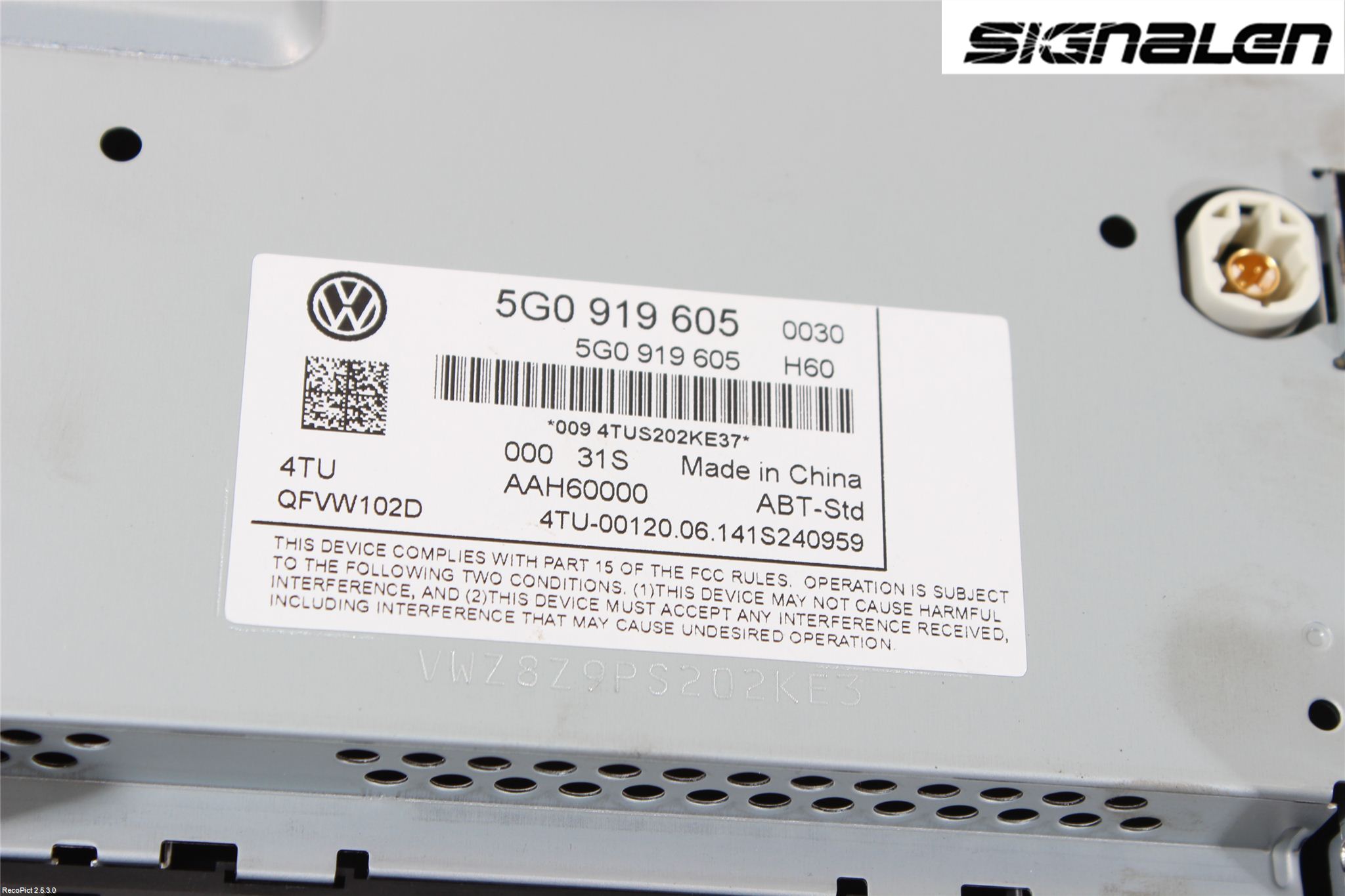 Volkswagen VW GOLF / E-GOLF VII 13-20 Multifunktionsdisplay