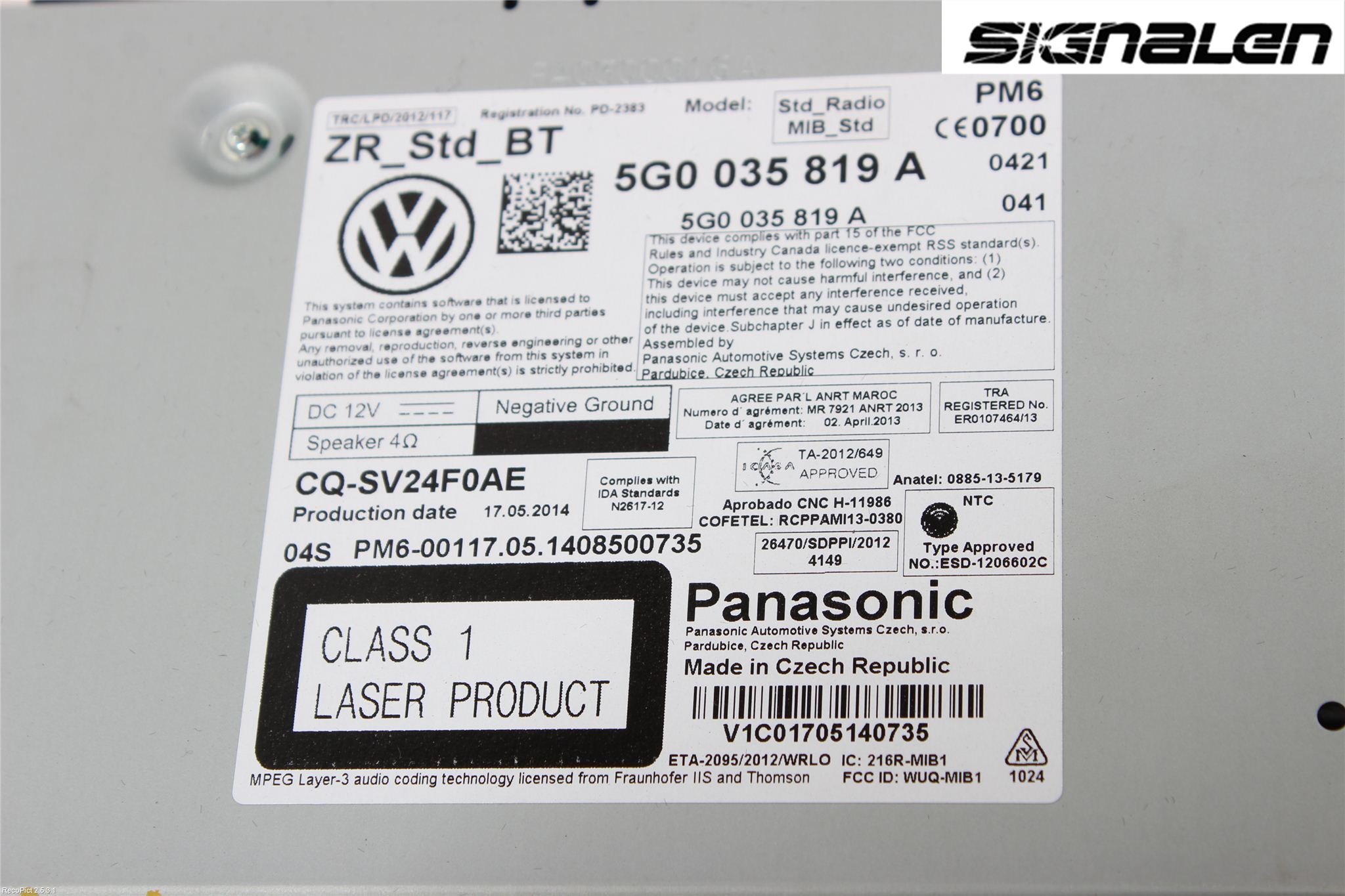 Volkswagen VW GOLF / E-GOLF VII 13-20 Radio