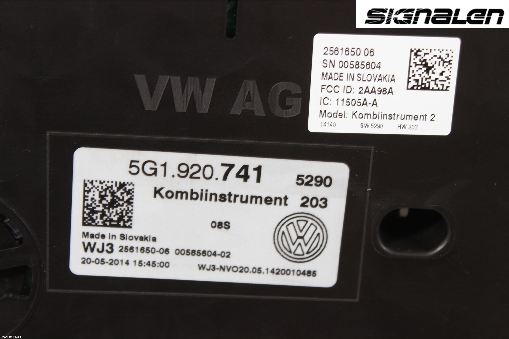 Volkswagen VW GOLF / E-GOLF VII 13-20 Instrument Komb