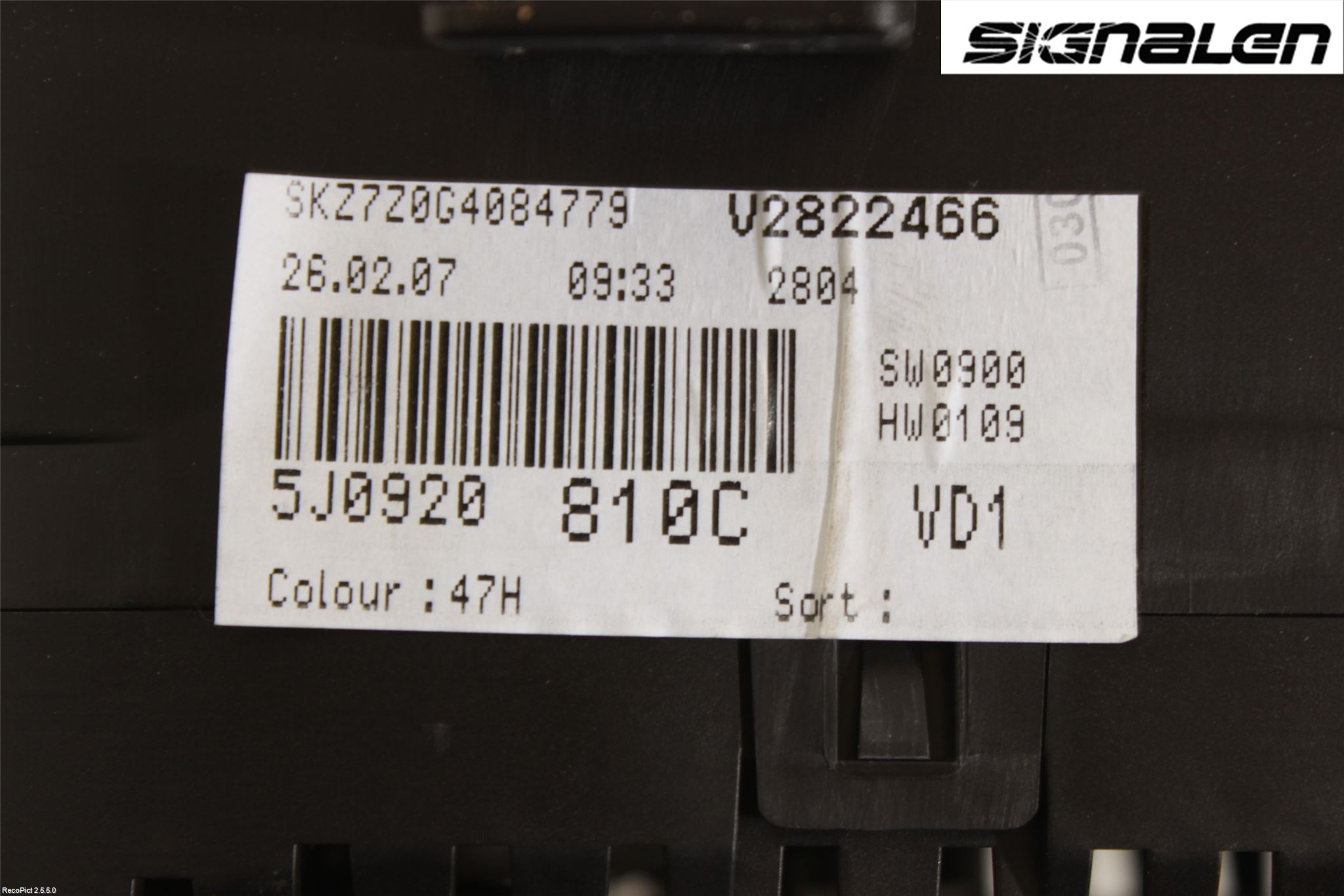 Skoda ROOMSTER Instrument Komb