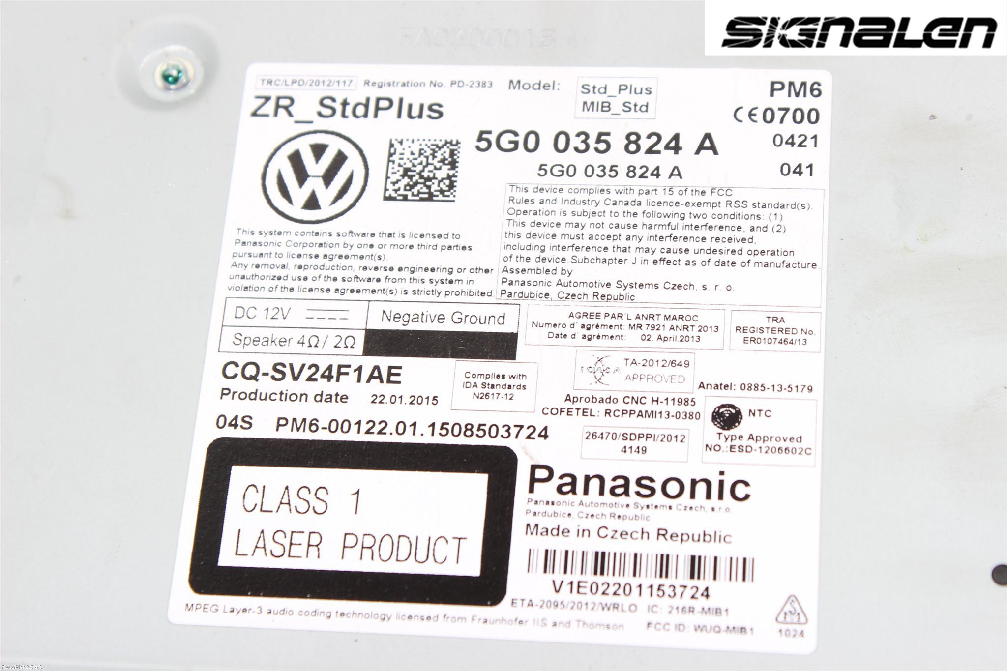 Volkswagen VW GOLF / E-GOLF VII 13-20 Radio