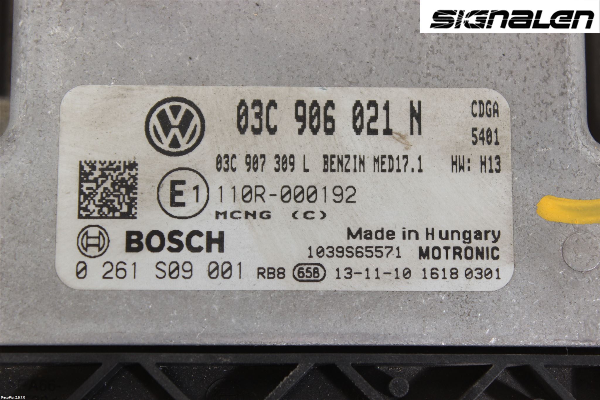 Volkswagen VW TOURAN 10-15 Styrenhet Insprut Bensin