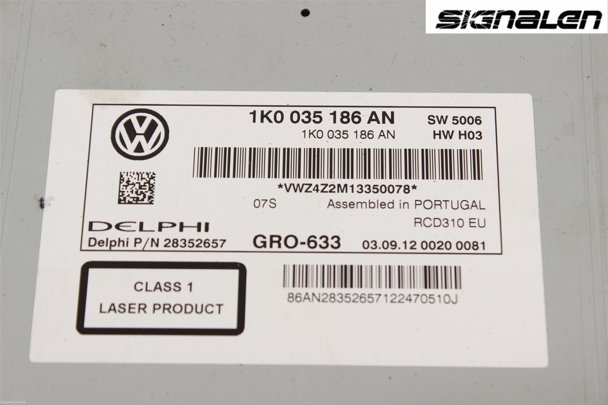 Volkswagen VW PASSAT 11-14 Radio