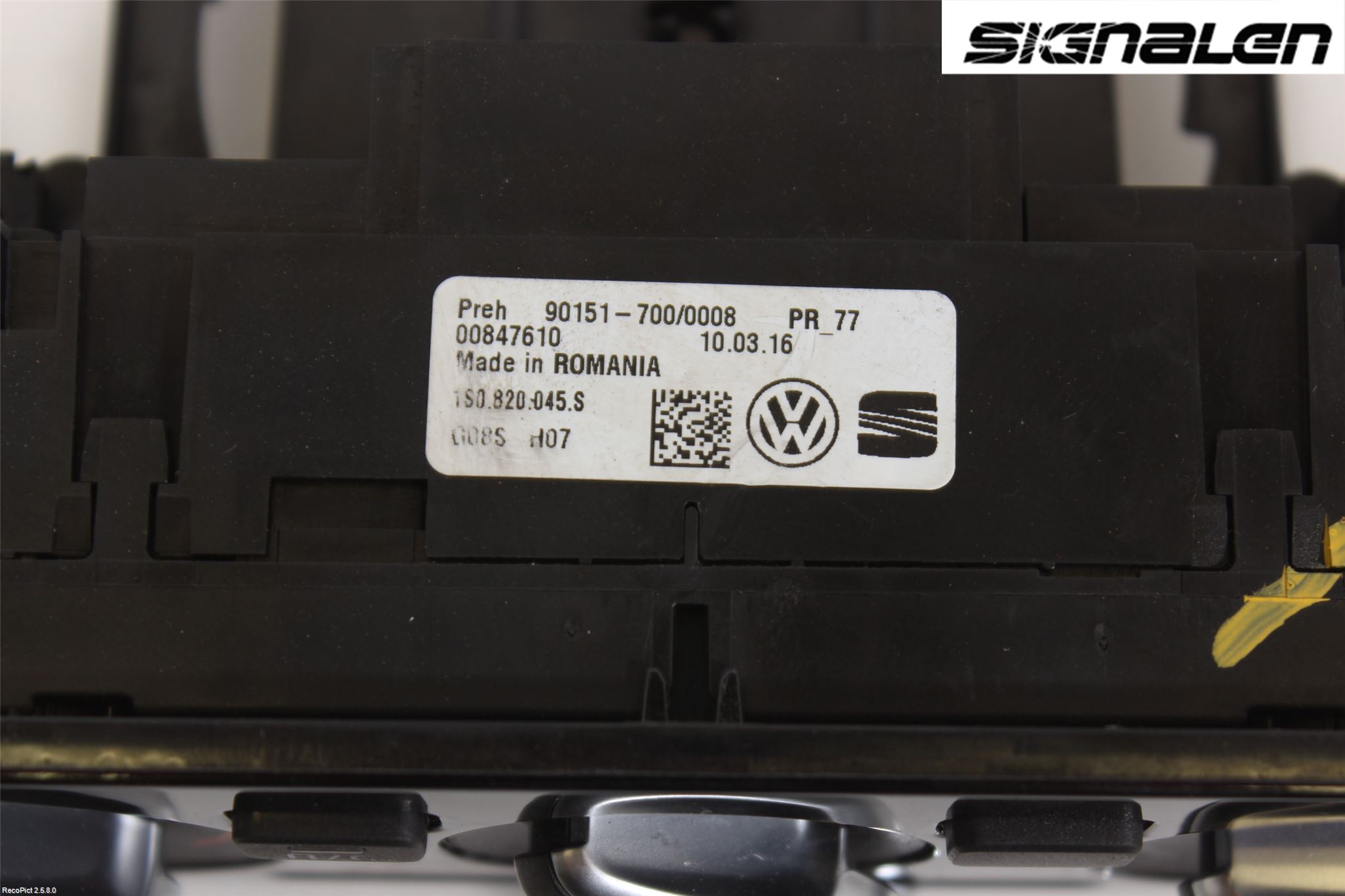 Volkswagen VW UP! / E-UP! Ac Styrenhet Ac Manöveren