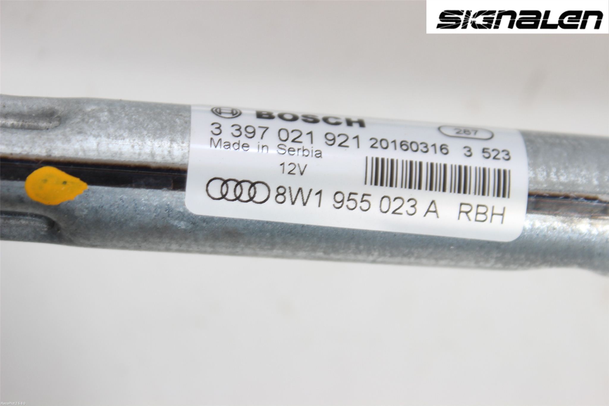 Audi A4/S4 B9 16-19 Torkarmekanism Vindruta