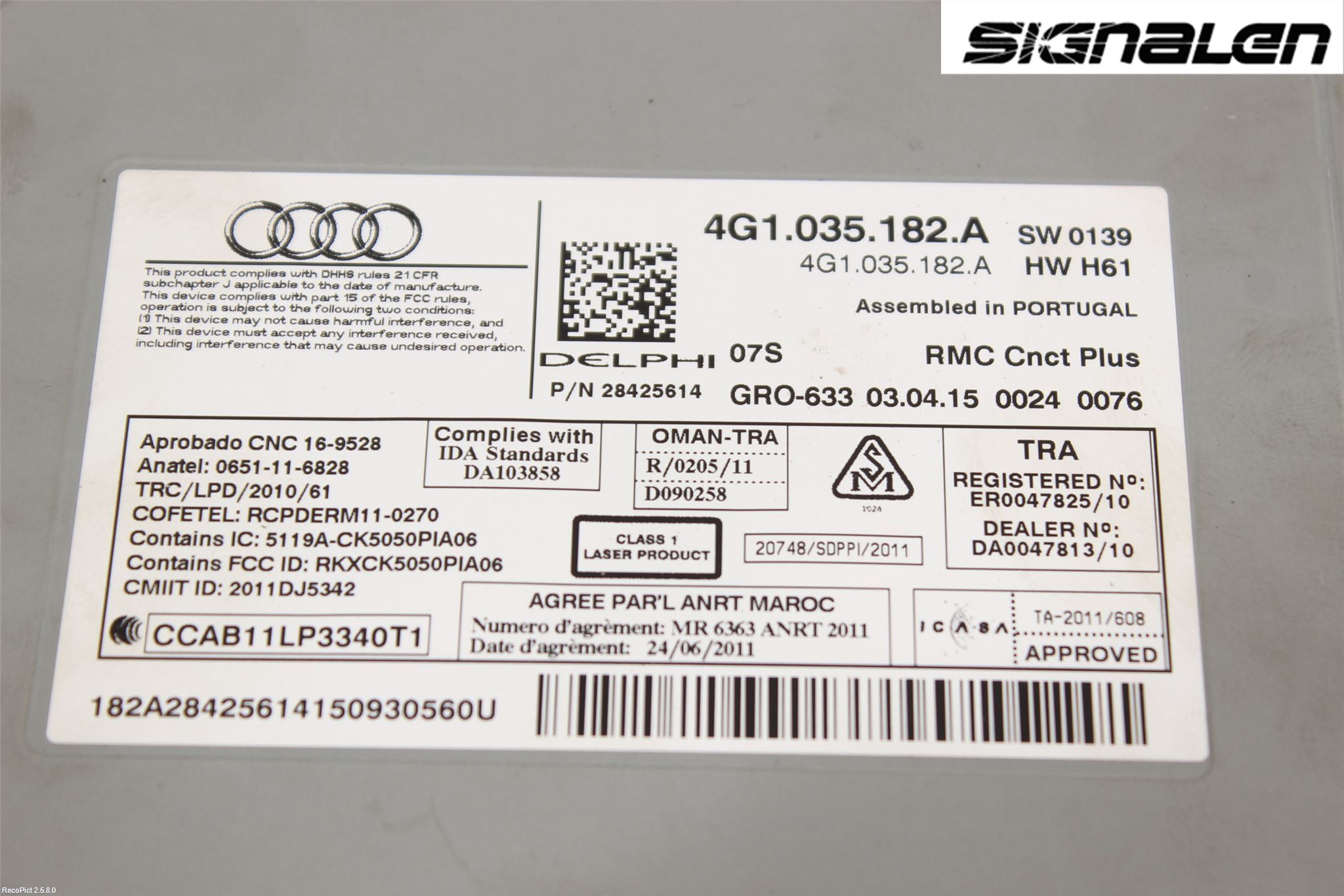 Audi A6/S6 4G 11-18 Radio