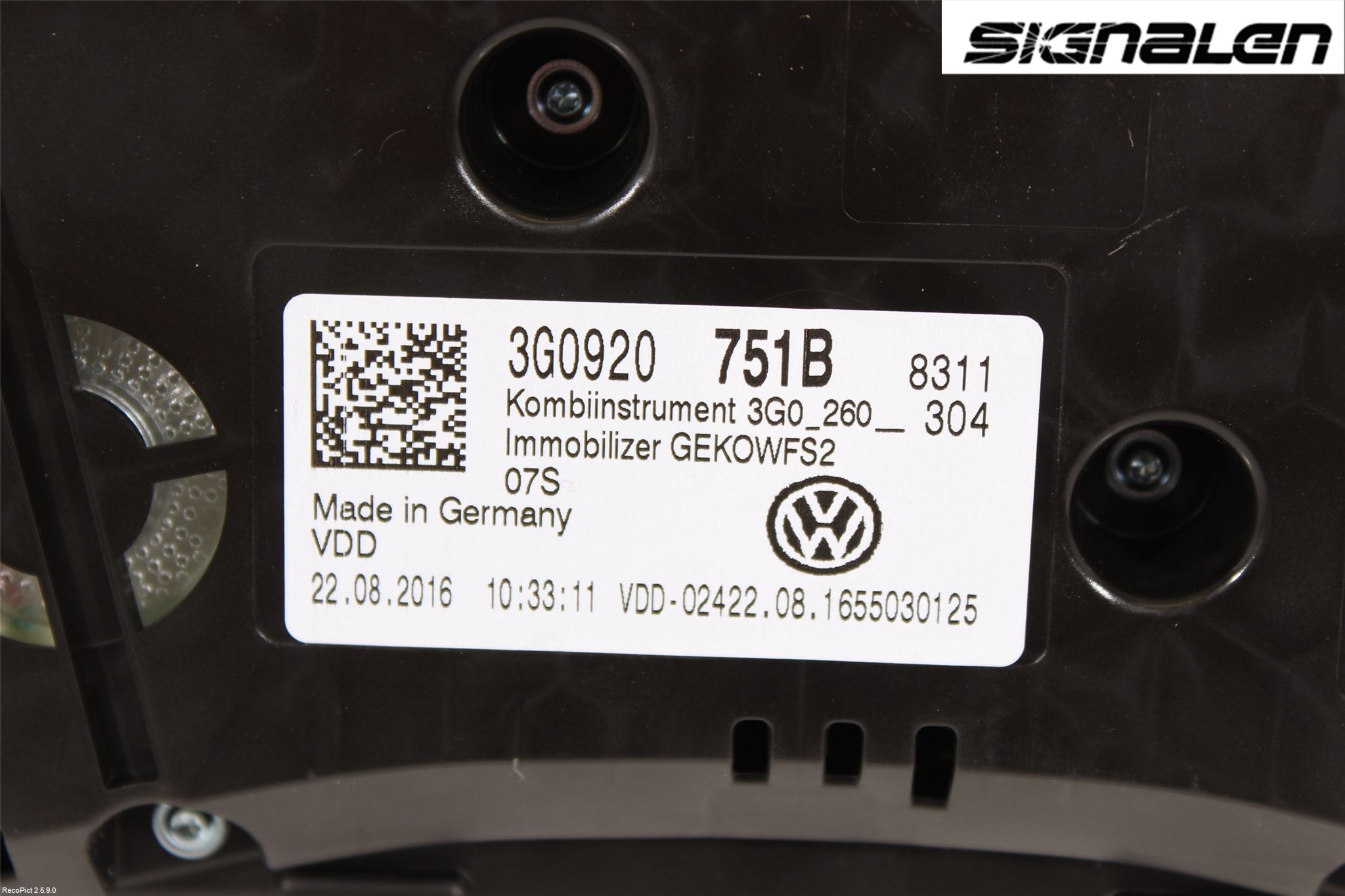 Volkswagen VW PASSAT 15-19 Instrument Komb