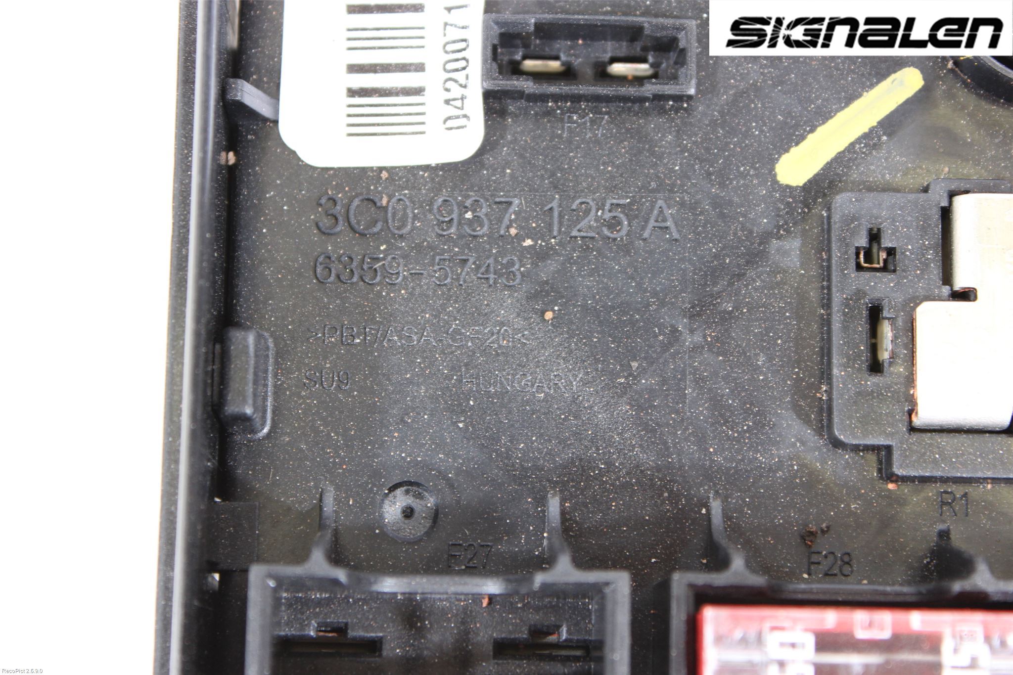 Volkswagen VW PASSAT 11-14 Säkringsdosa-Elcentral