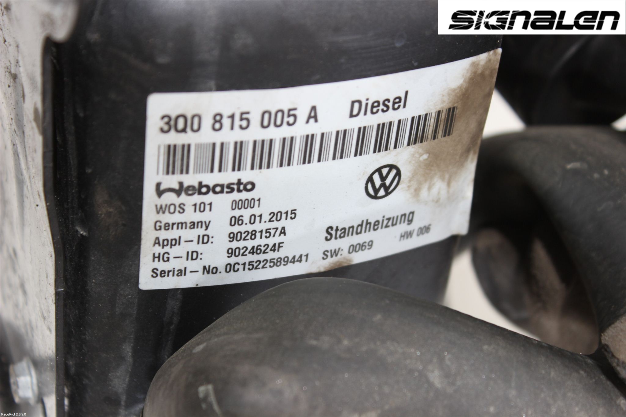 Volkswagen VW PASSAT 15-19 Dieselvärmare