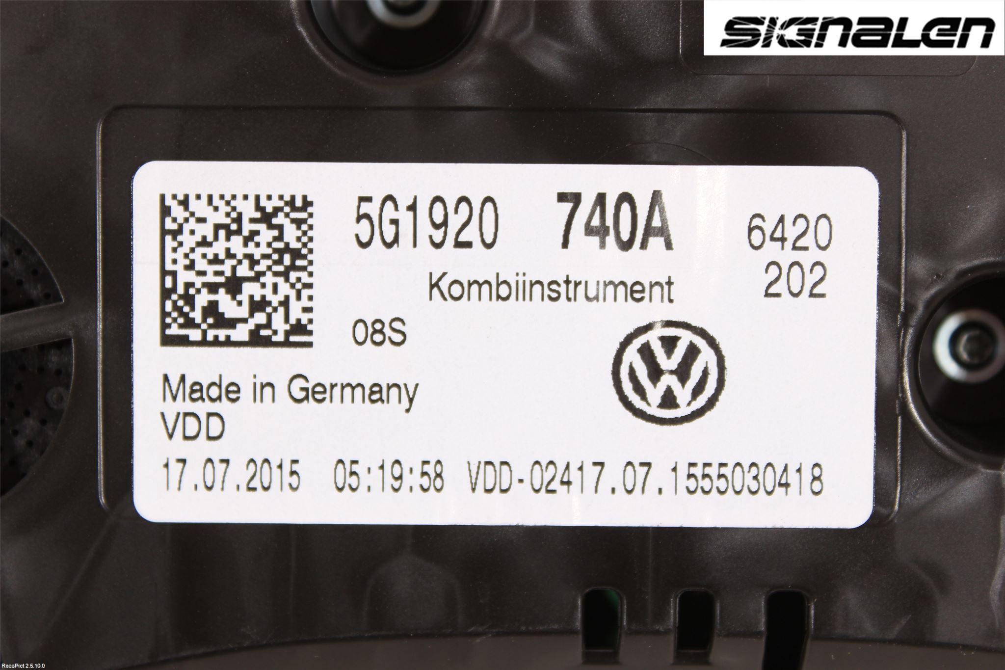 Volkswagen VW GOLF / E-GOLF VII 13-20 Instrument Komb