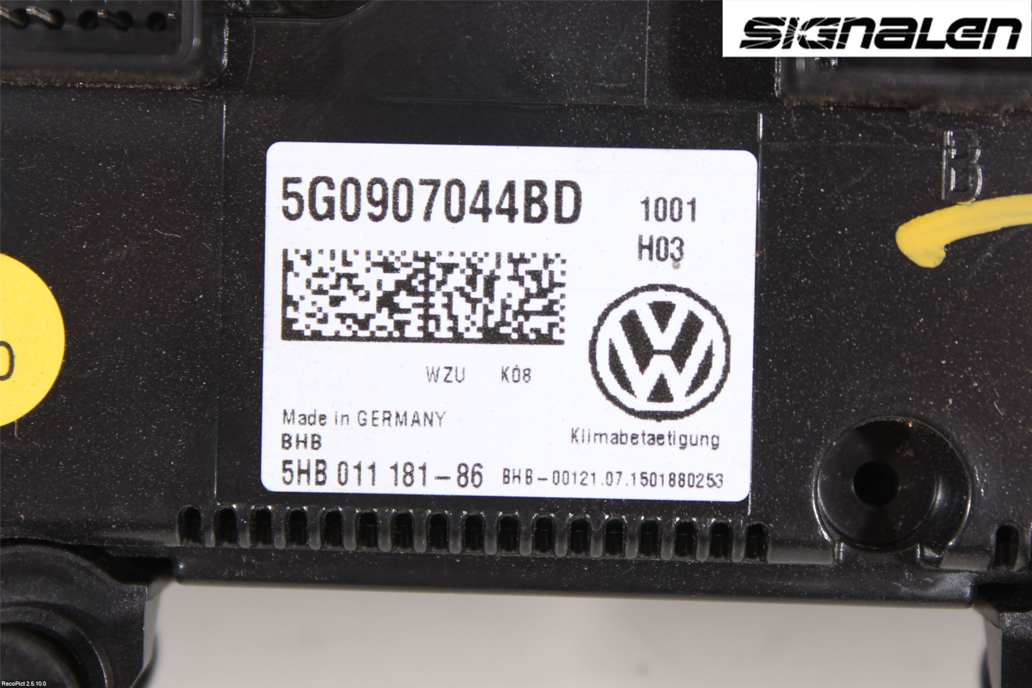 Volkswagen VW GOLF / E-GOLF VII 13-20 Ac Styrenhet Ac Manöveren