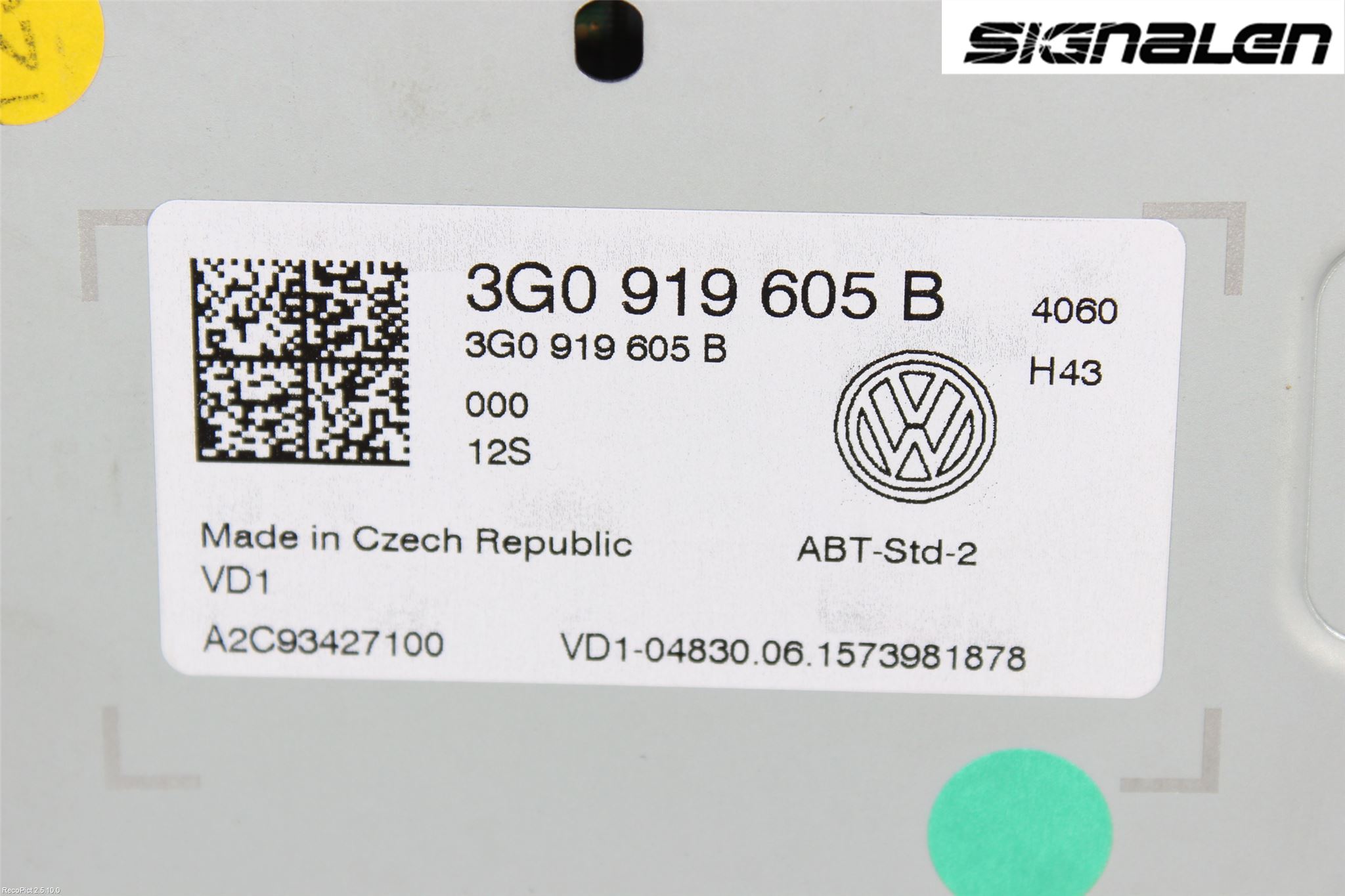 Volkswagen VW GOLF / E-GOLF VII 13-20 Multifunktionsdisplay