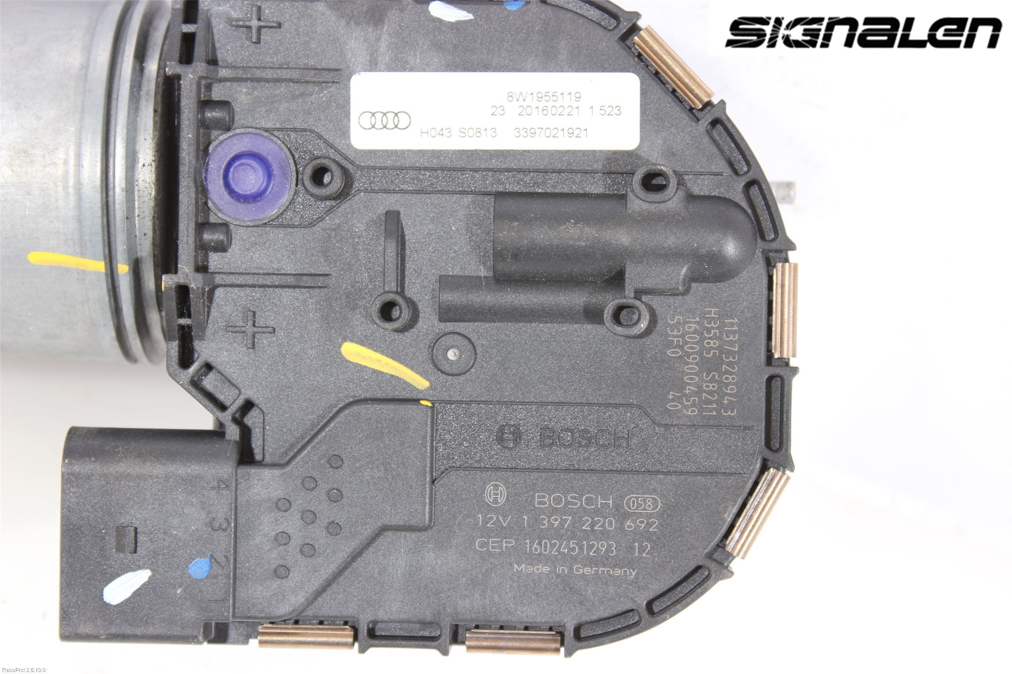 Audi A4/S4 B9 16-19 Torkarmotor Vindruta