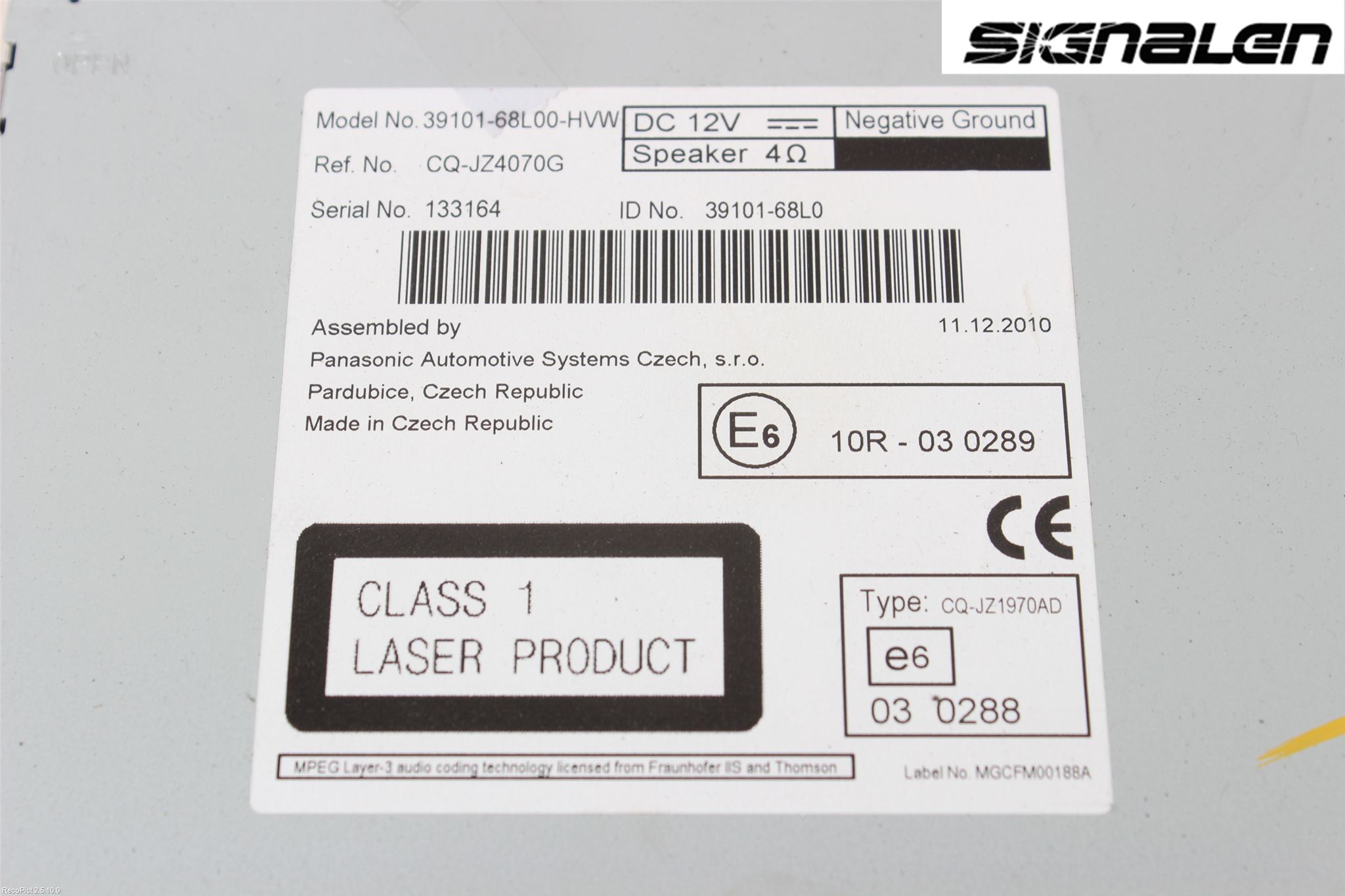 Suzuki SWIFT 11-16 Radio