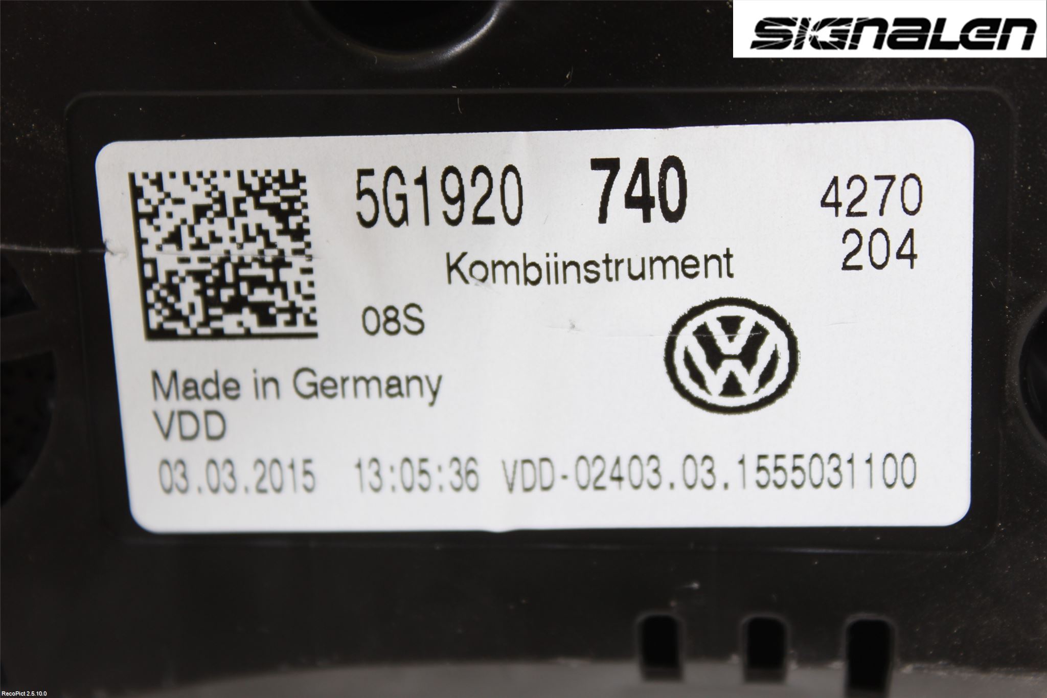 Volkswagen VW GOLF / E-GOLF VII 13-20 Instrument Komb