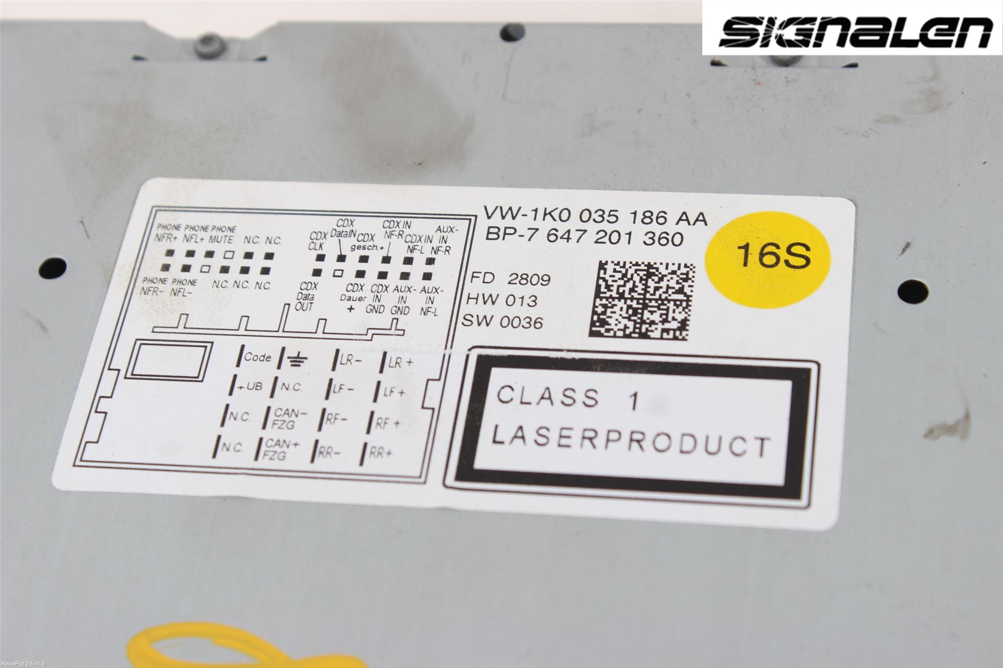 Volkswagen VW GOLF VI 09-13 Radio