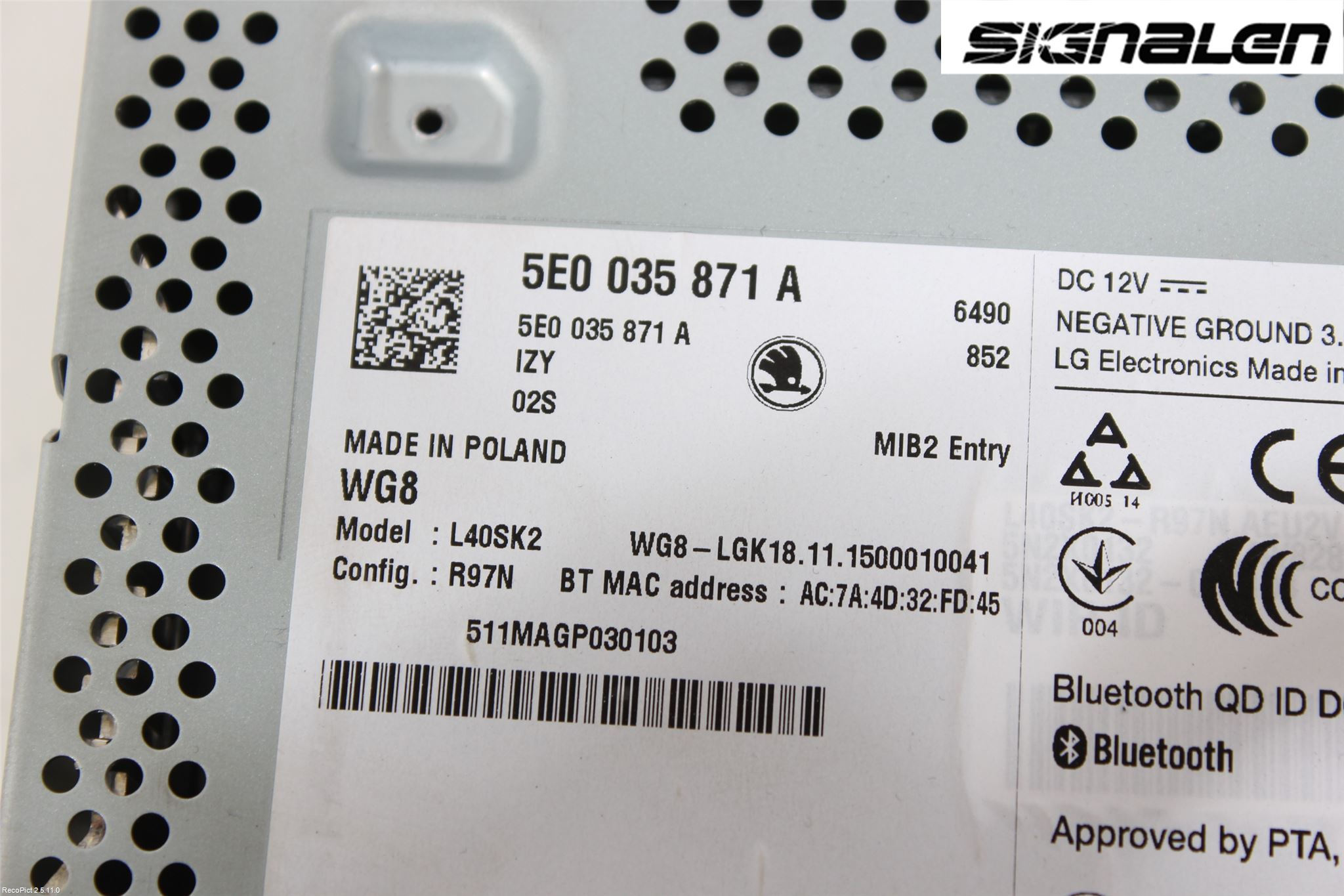 Skoda OCTAVIA (5E) 13-20 Radio