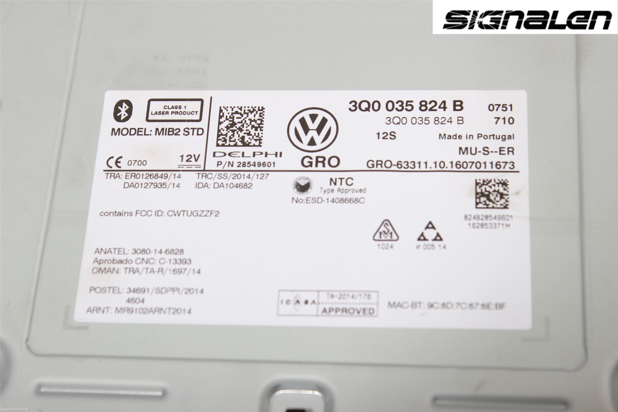 Volkswagen VW TIGUAN 16-24 Radio