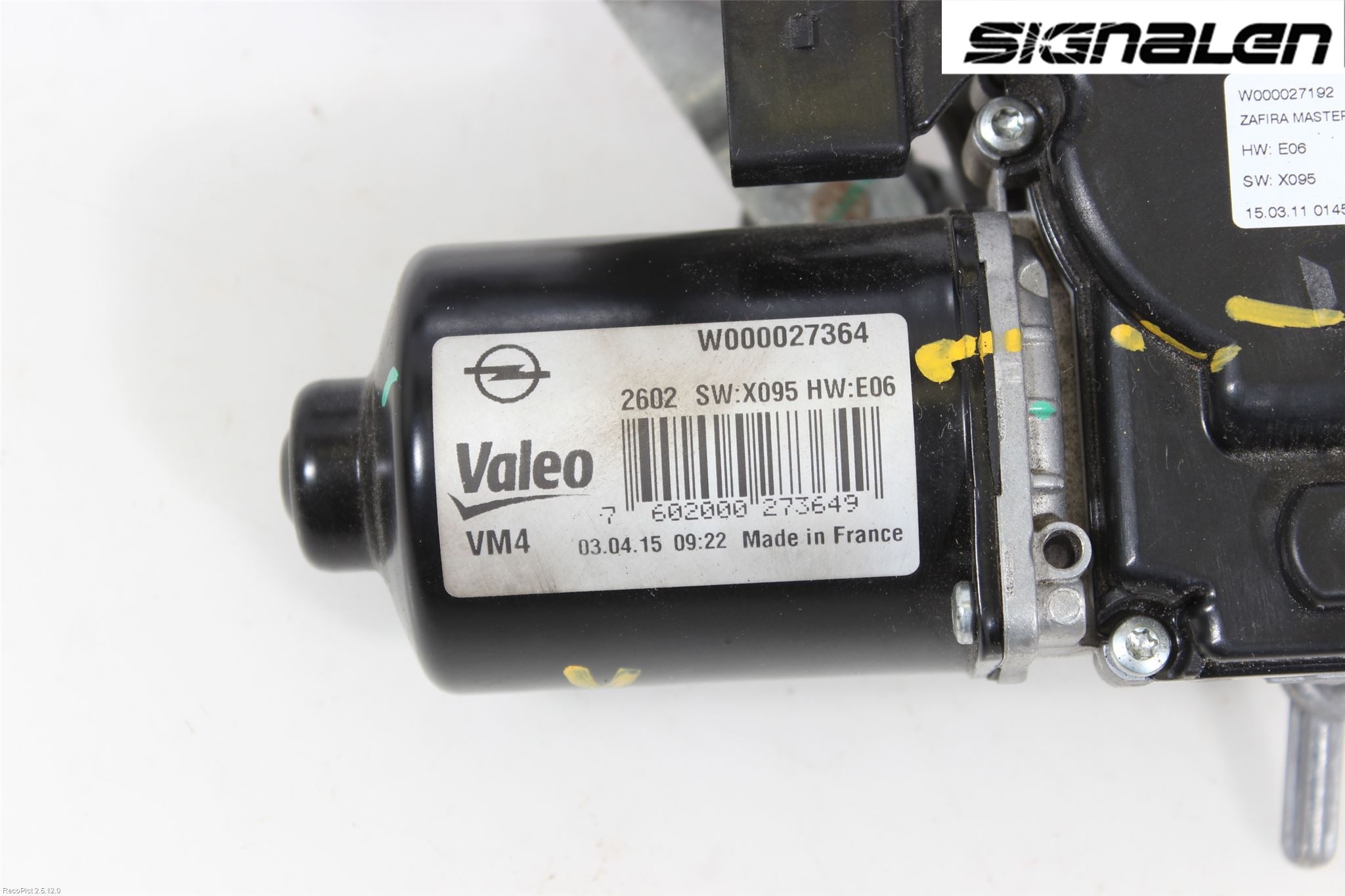 Opel ZAFIRA C 12-19 Torkarmotor Vindruta