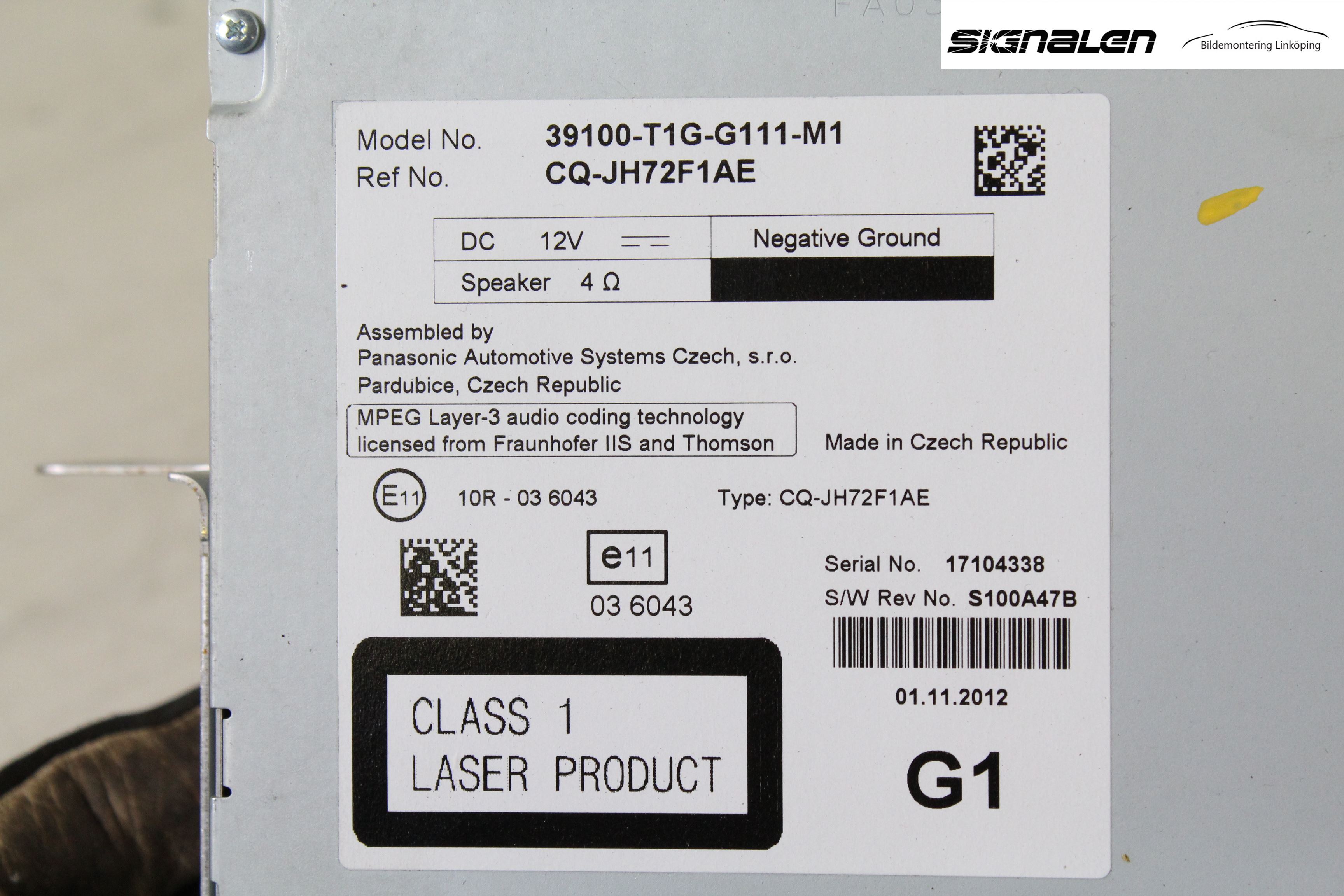 Honda CR-V 13-18 Cd Radio - Multimediapanel