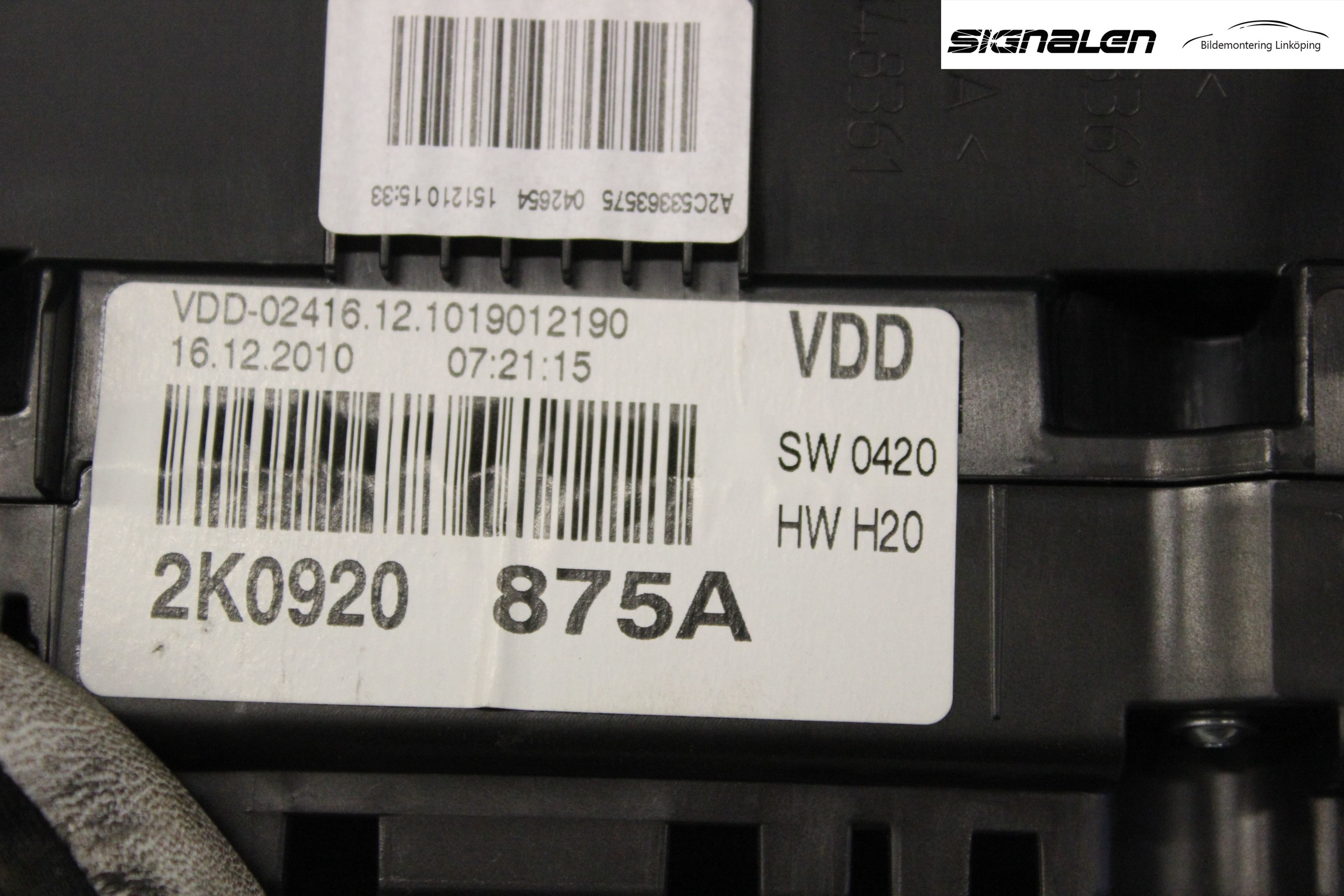 Volkswagen VW CADDY 11-15 Instrument Komb