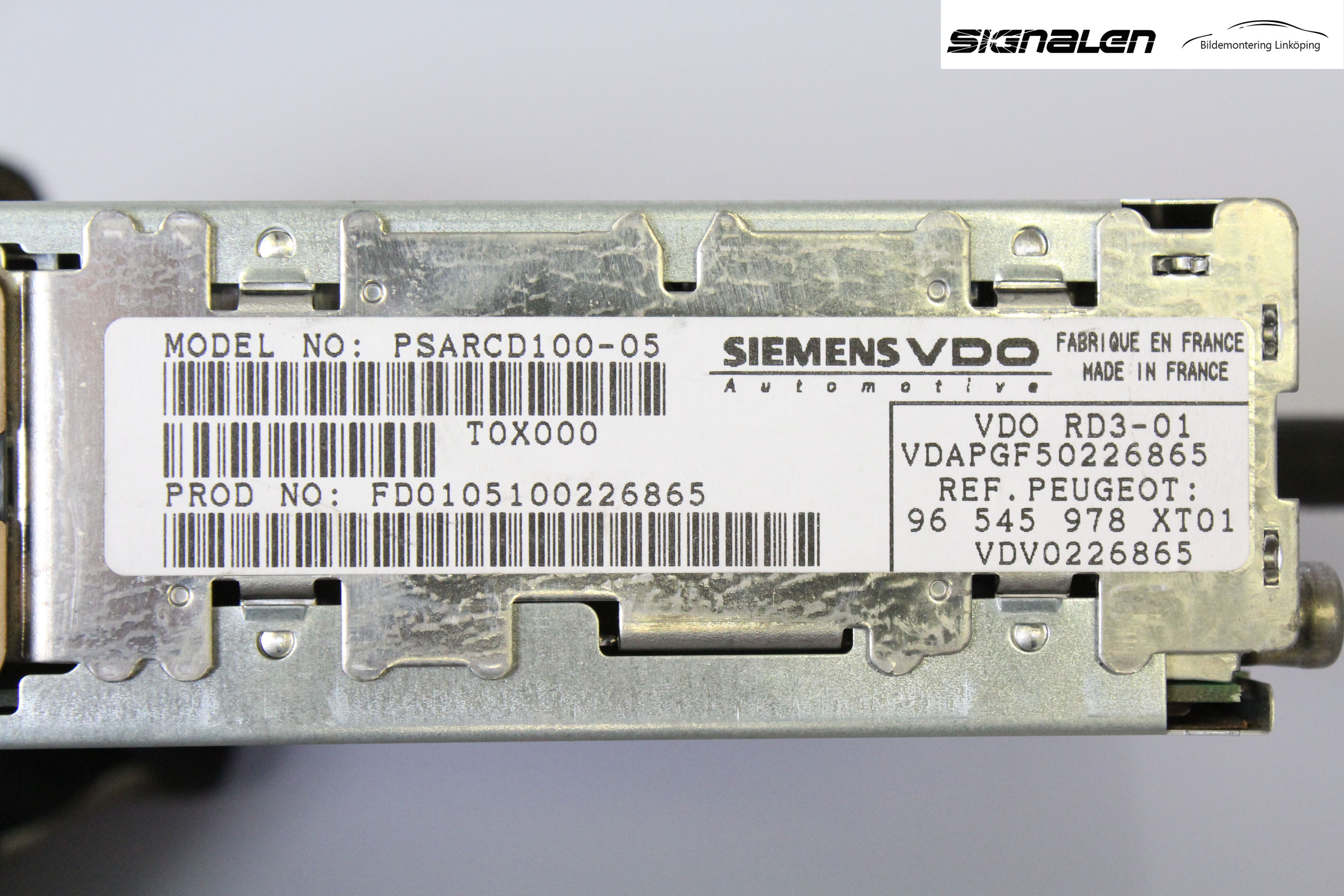 Peugeot 307     01-05 Cd Radio - Multimediapanel