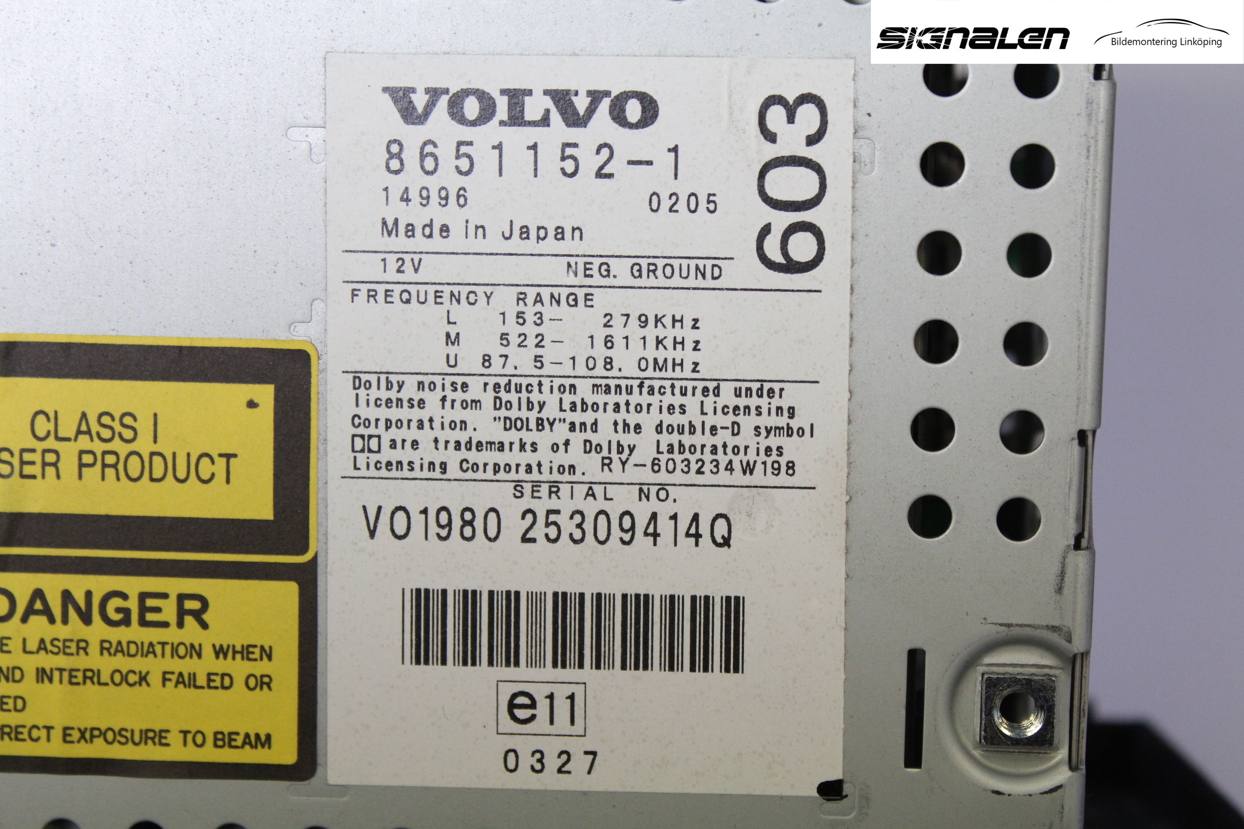 Volvo S60 01-04 Cd Radio - Multimediapanel