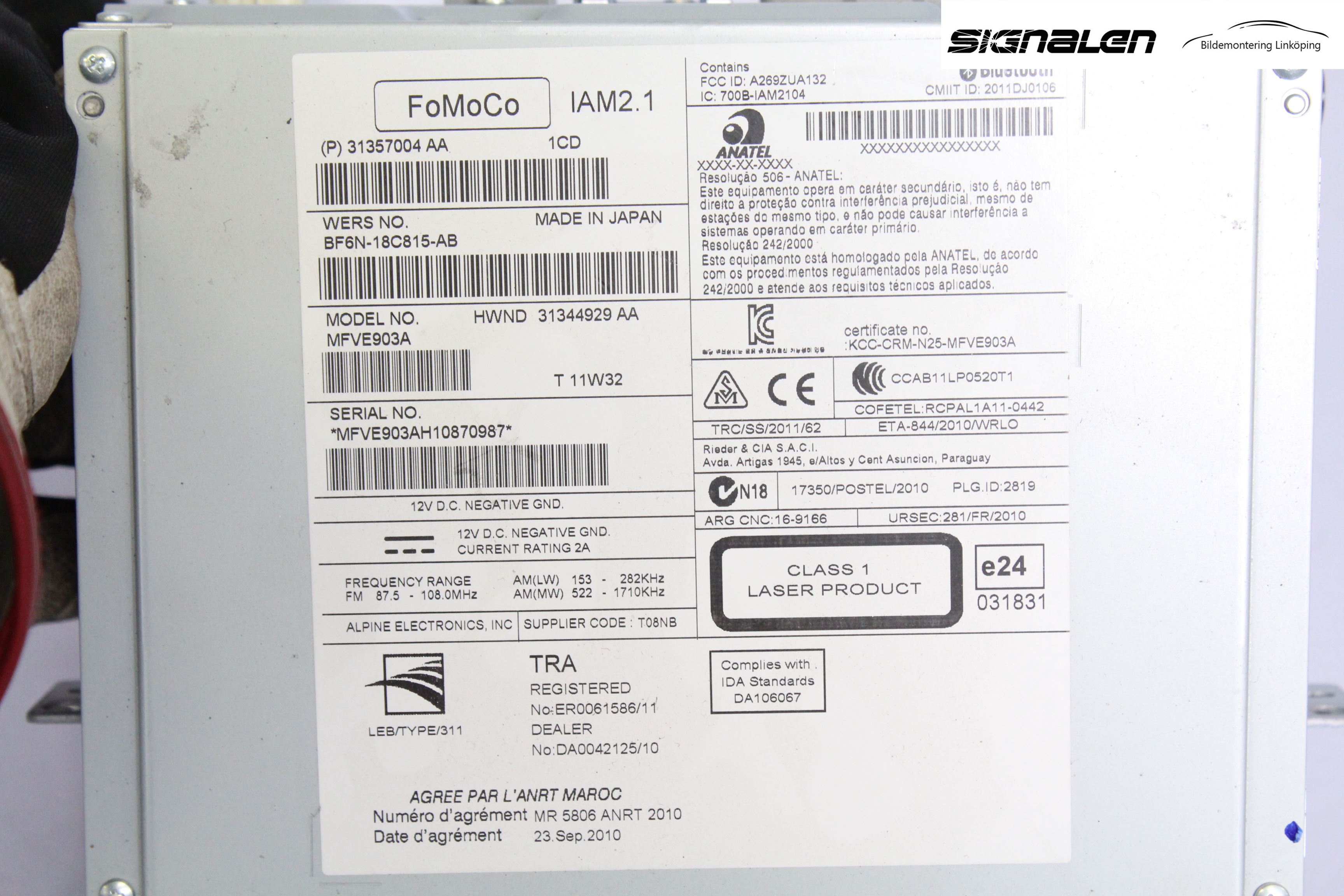 Volvo V70 08-13 Cd Radio - Multimediapanel