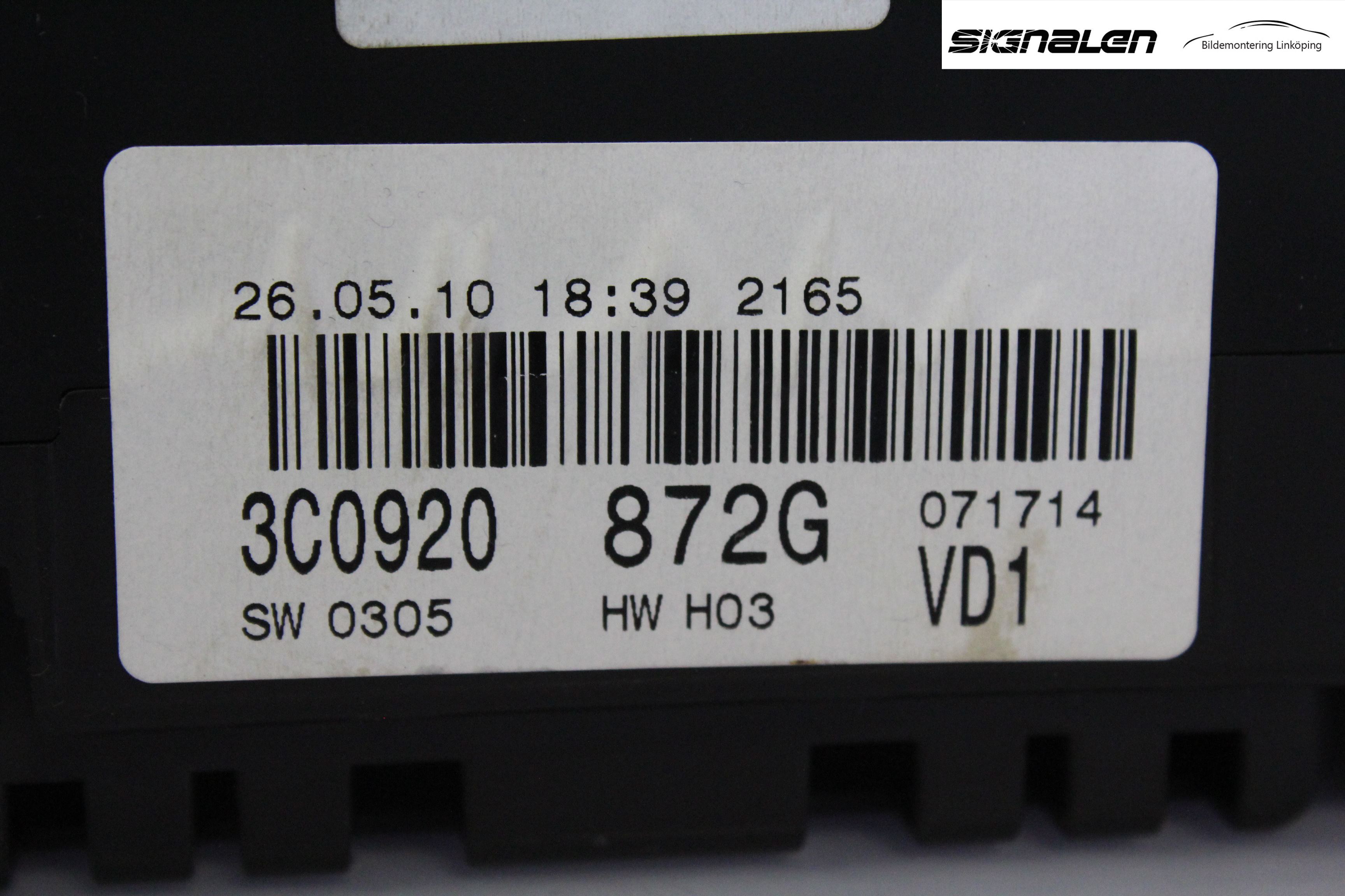 Volkswagen VW PASSAT 05-11 Instrument Komb