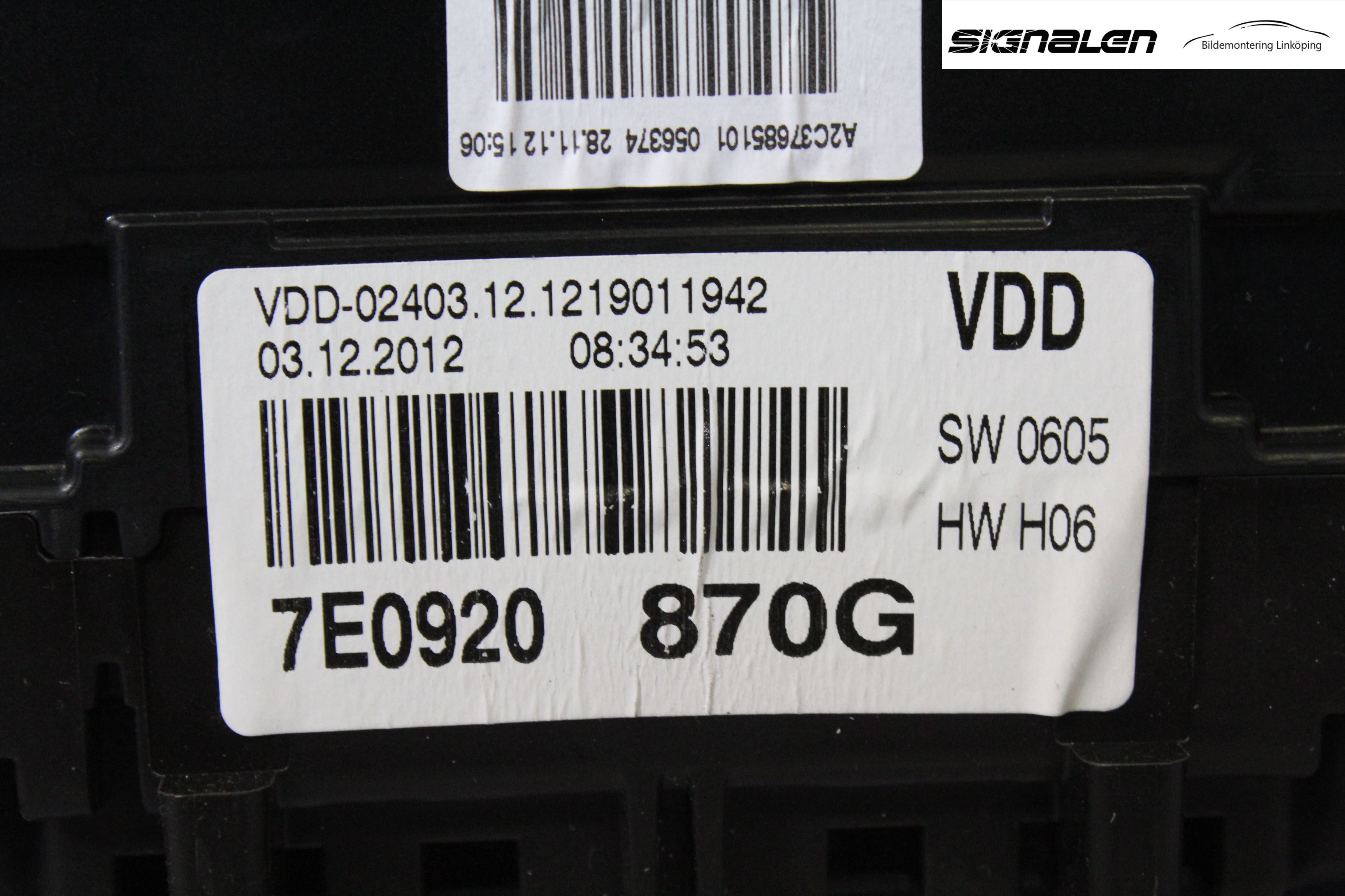 Volkswagen VW TRANSP/CARAVELLE (T5) 04-15 Instrument Komb